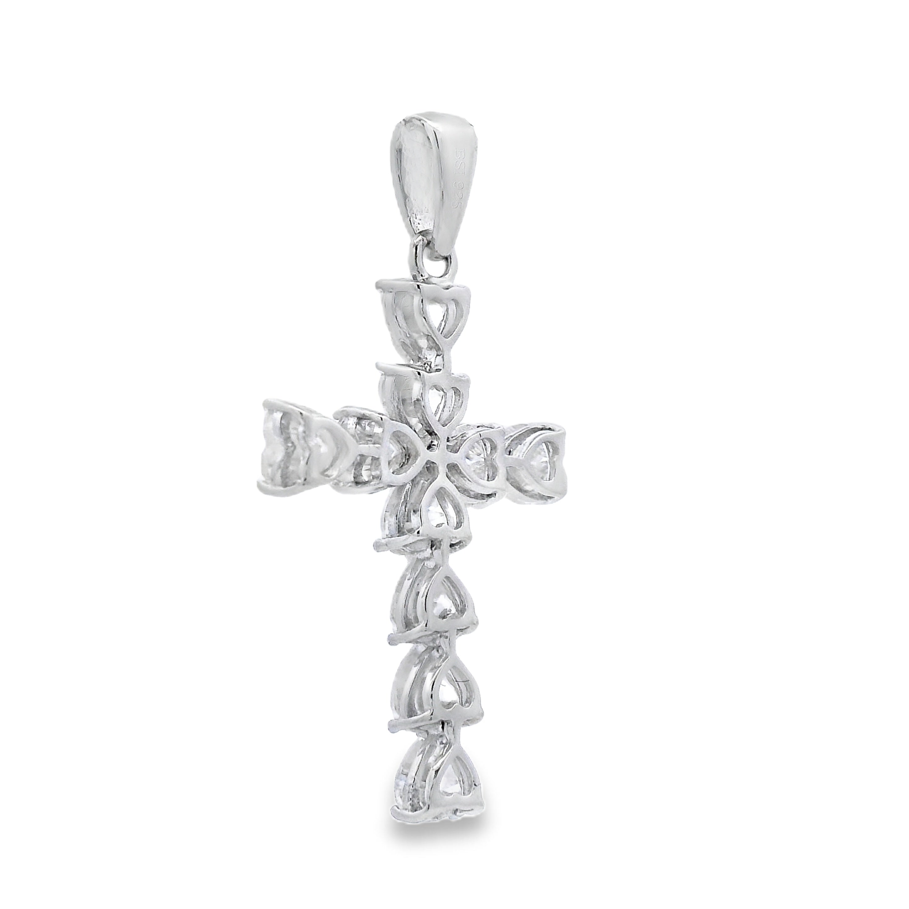 Moissanite Cross Religious Pendant Sterling Silver by Bids.com