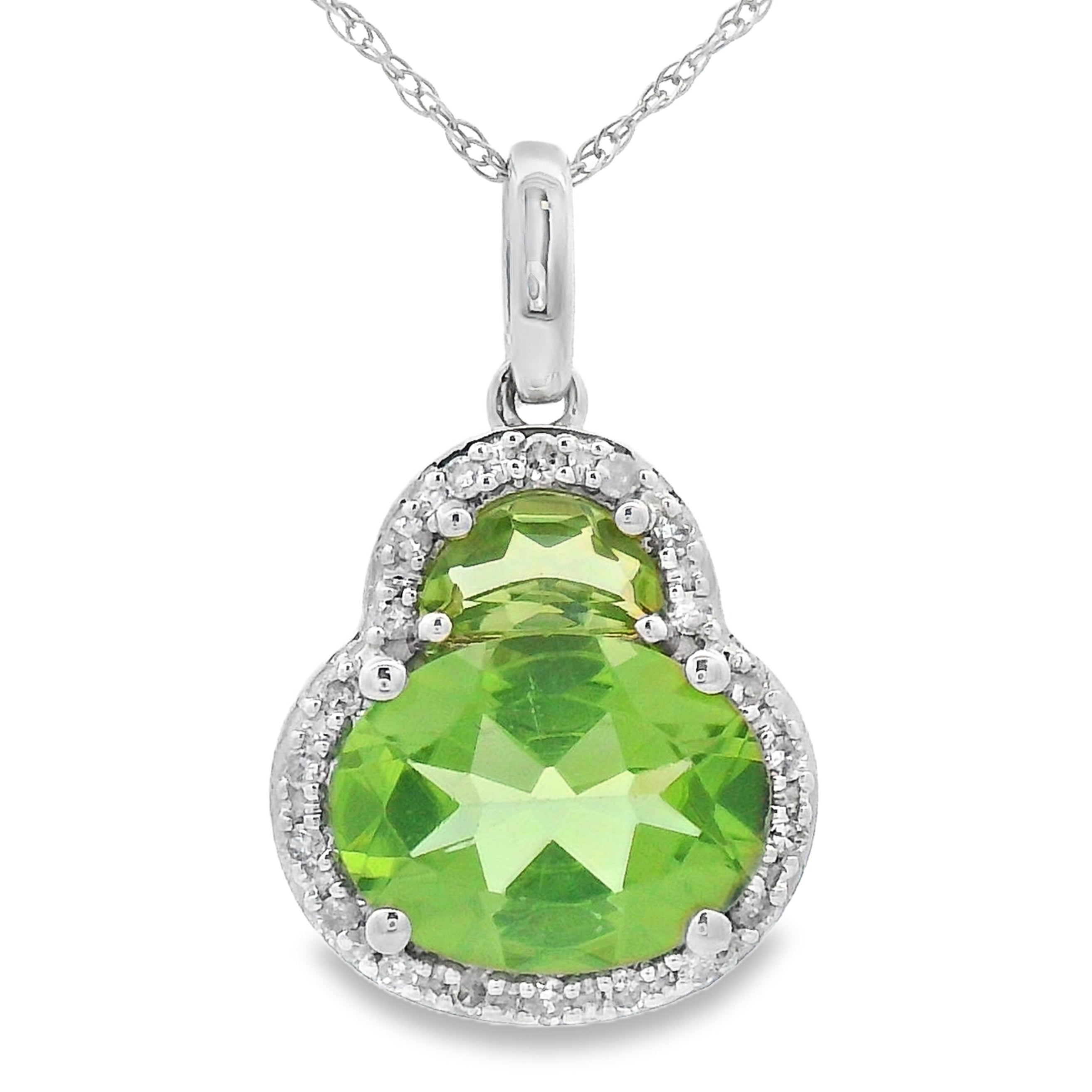 2.29ct Peridot Diamond Fashion Pendants 14KT White Gold by Bids.com