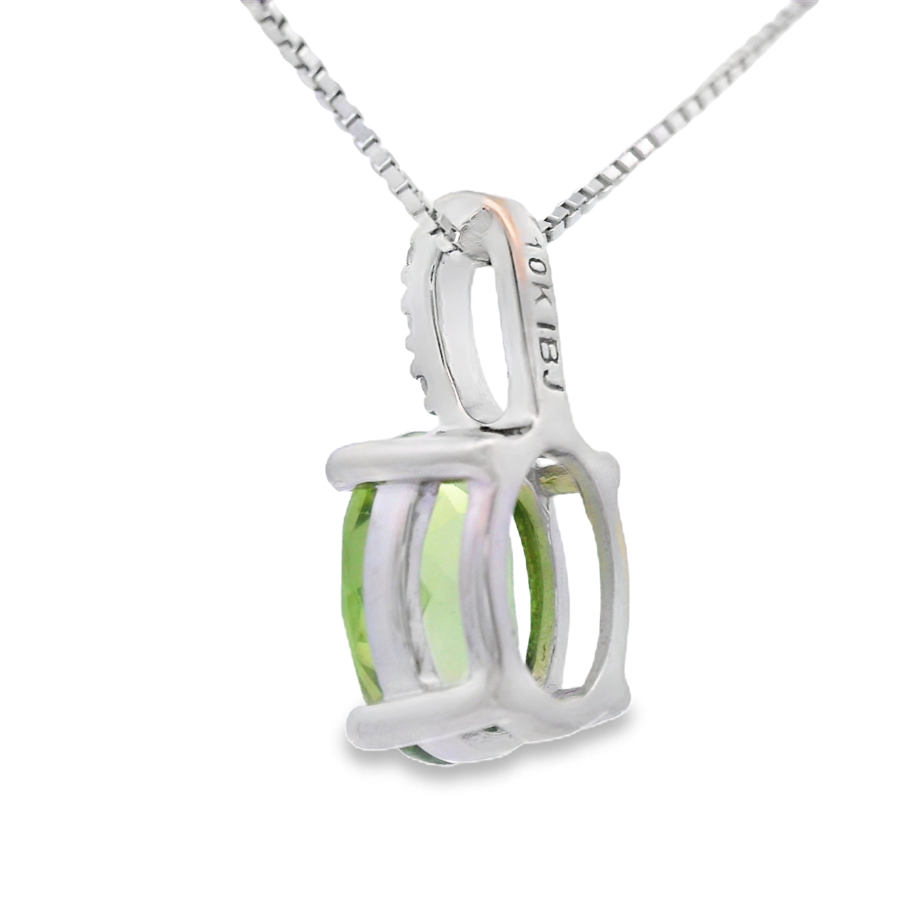 1.34ct Peridot Diamond Fashion Pendants 10KT White Gold by Bids.com