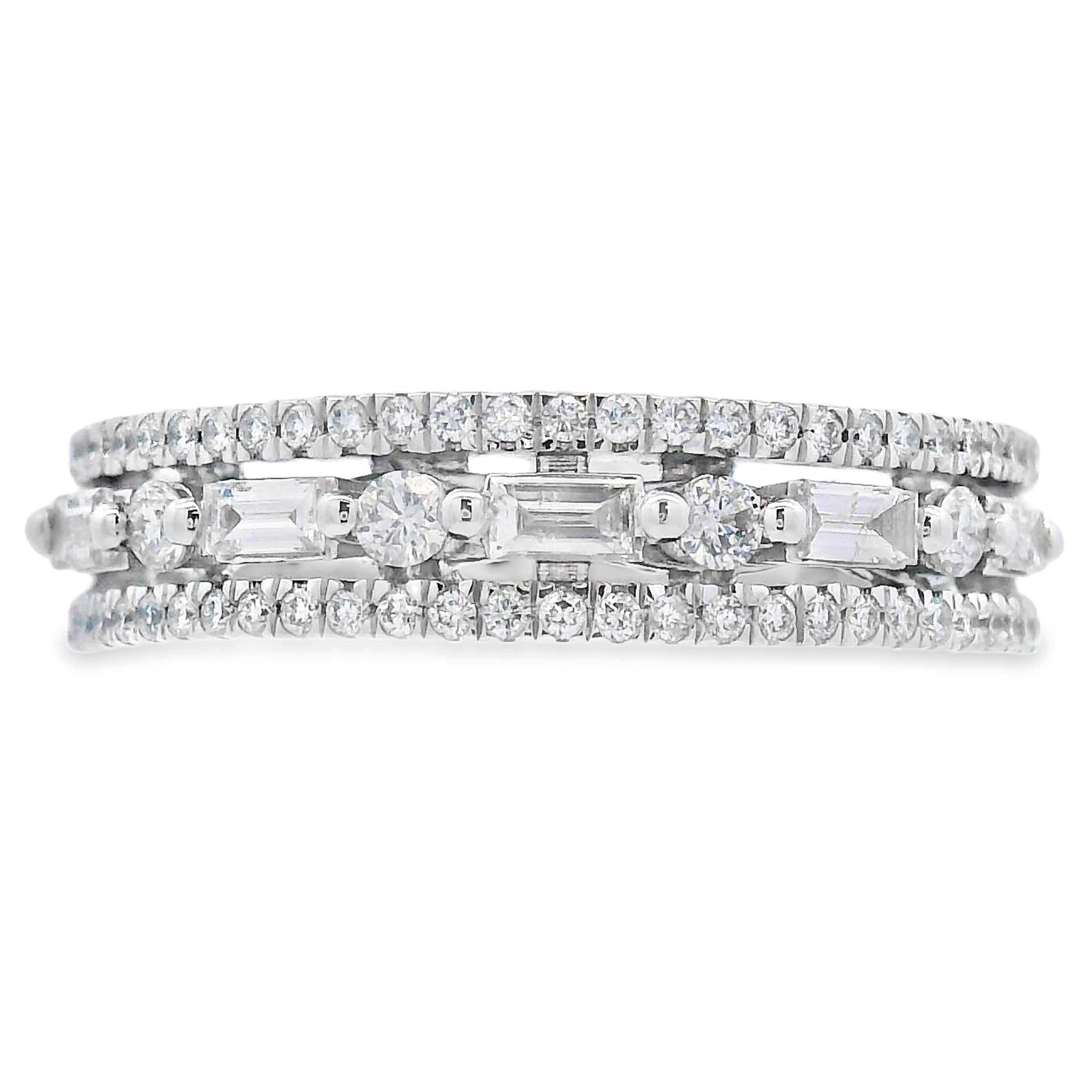 .50ct Diamond Fashion band rings 14KT White Gold by Bids.com