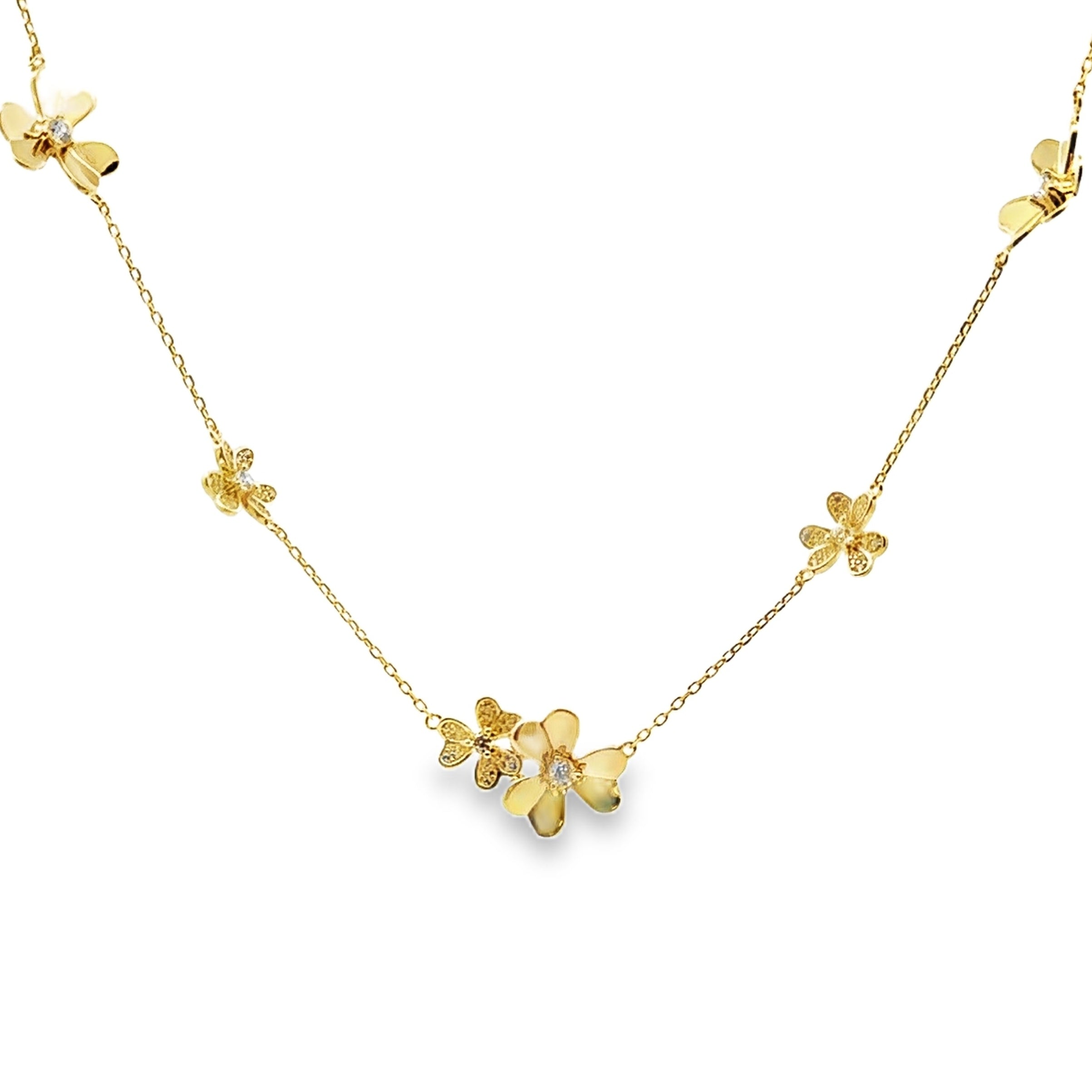 Genuine Cubic Zirconia Flower Pendant Sterling Silver by Bids.com
