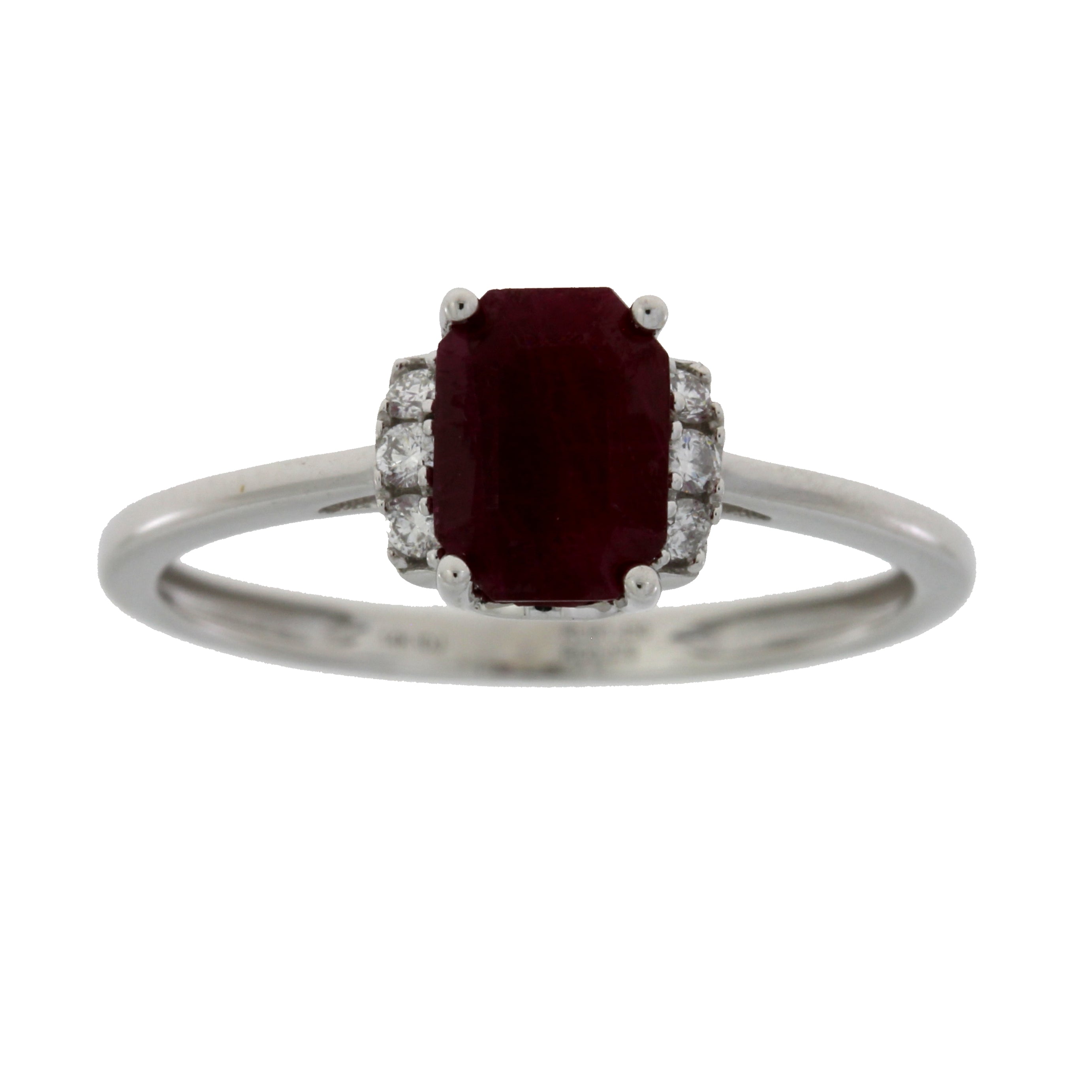 Genuine 1.38ct Ruby Diamond Ring 14KT White Gold by Bids.com