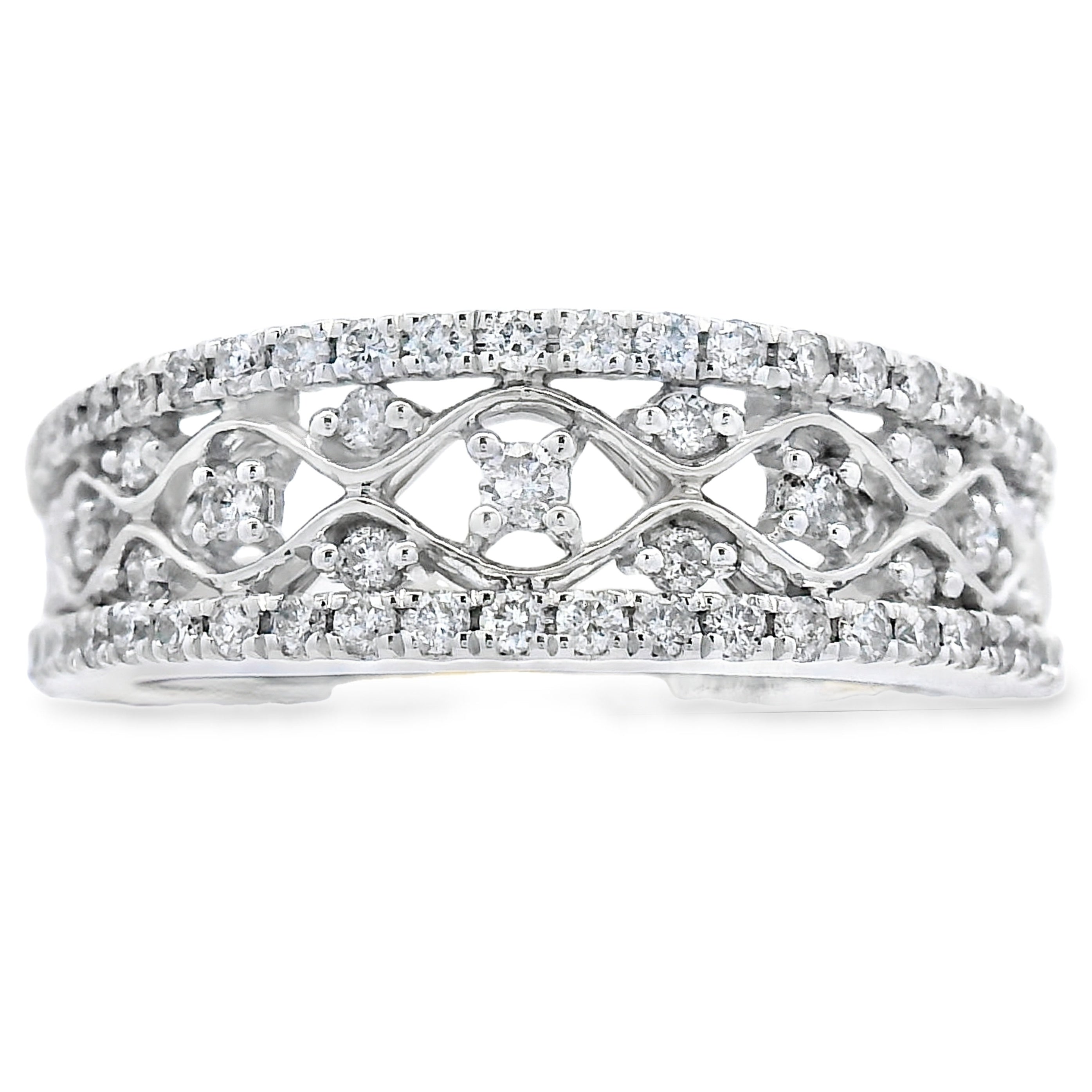 .50ct Diamond Fashion band rings 10KT White Gold by Bids.com