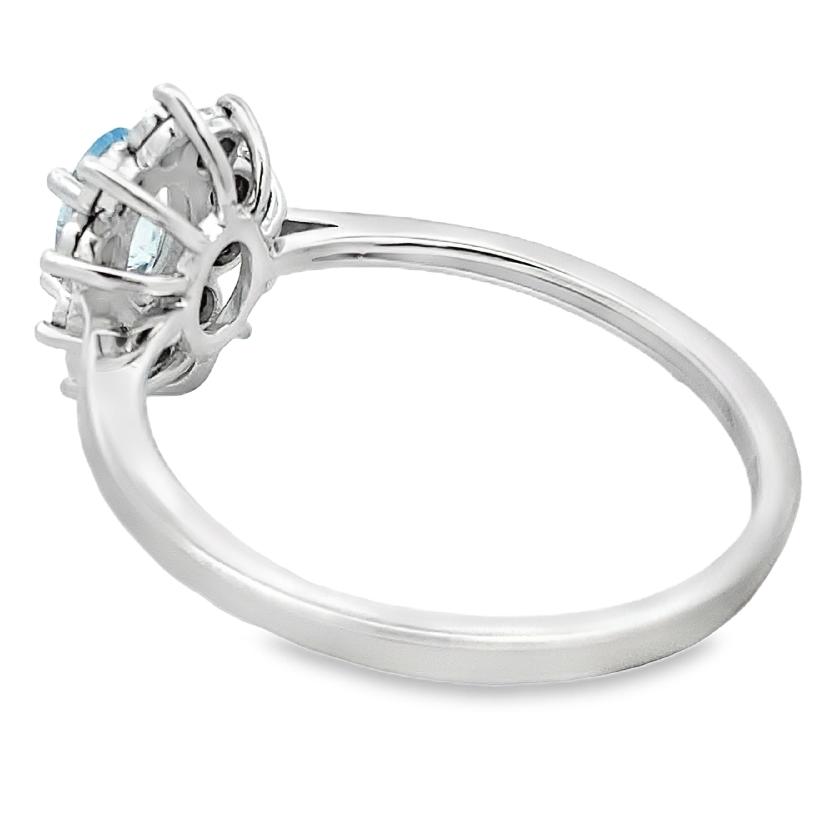 Genuine .43ct Aquamarine Diamond Ring 10KT White Gold by Bids.com