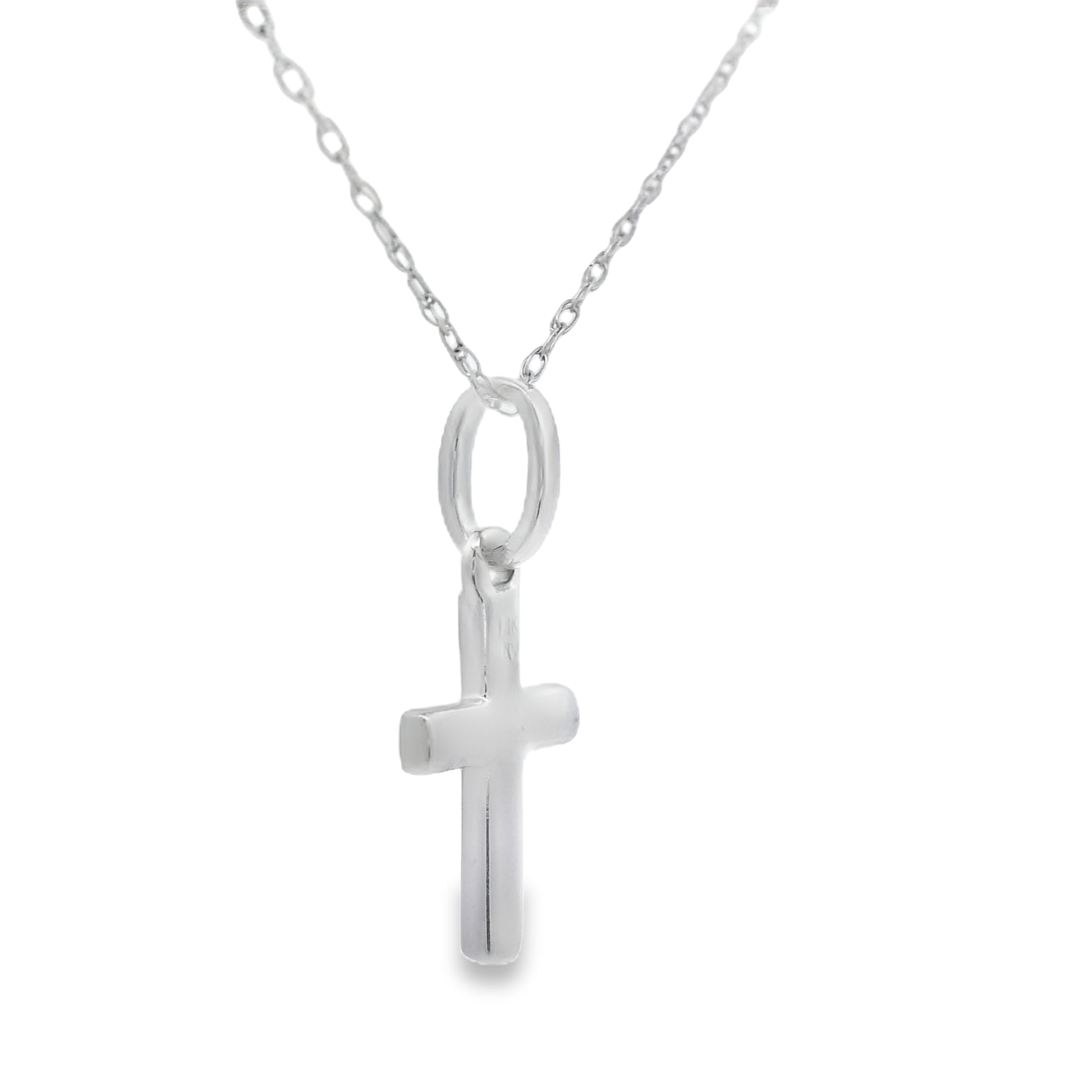 .05ct Diamond Cross Religious Pendant 14KT White Gold by Bids.com