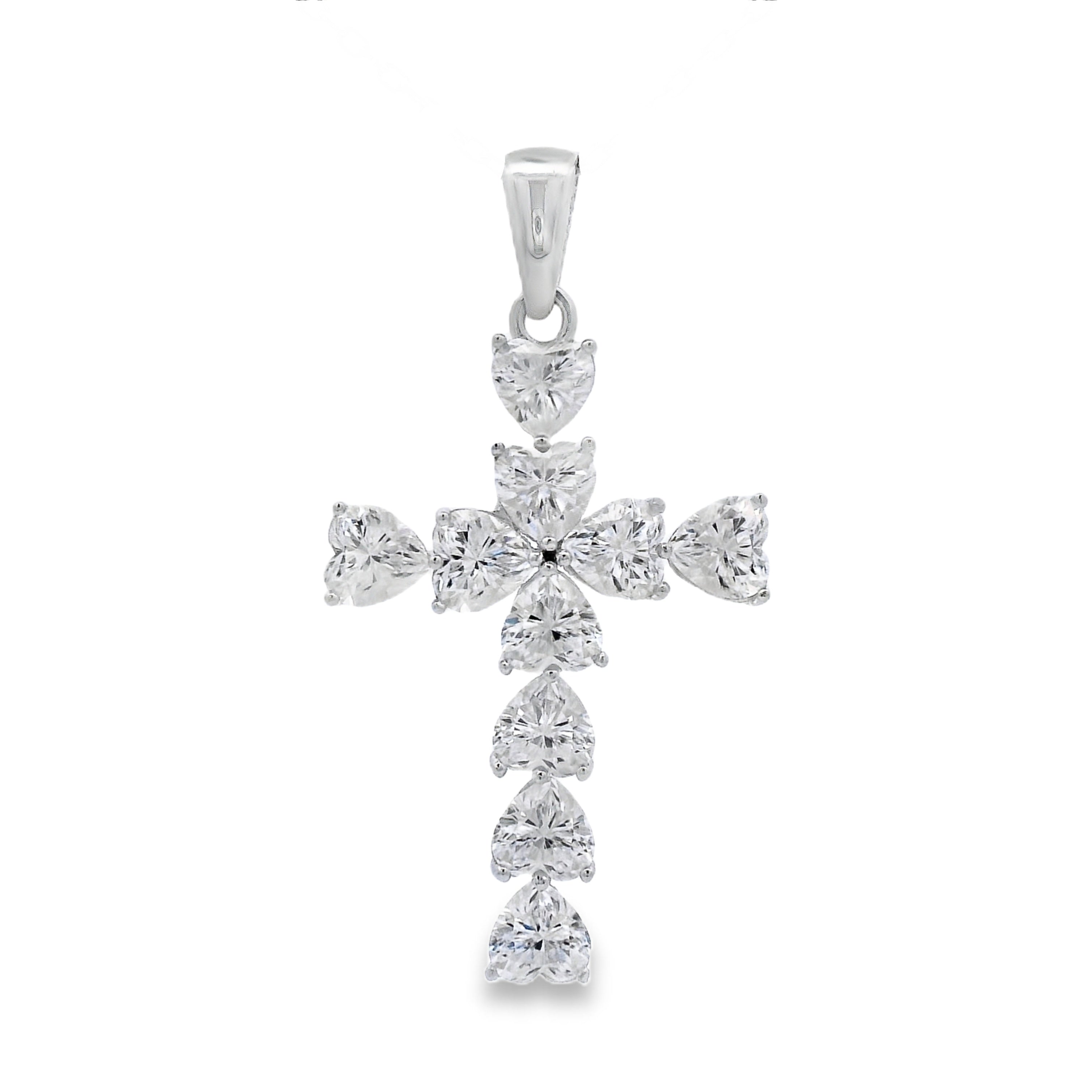 Moissanite Cross Religious Pendant Sterling Silver by Bids.com