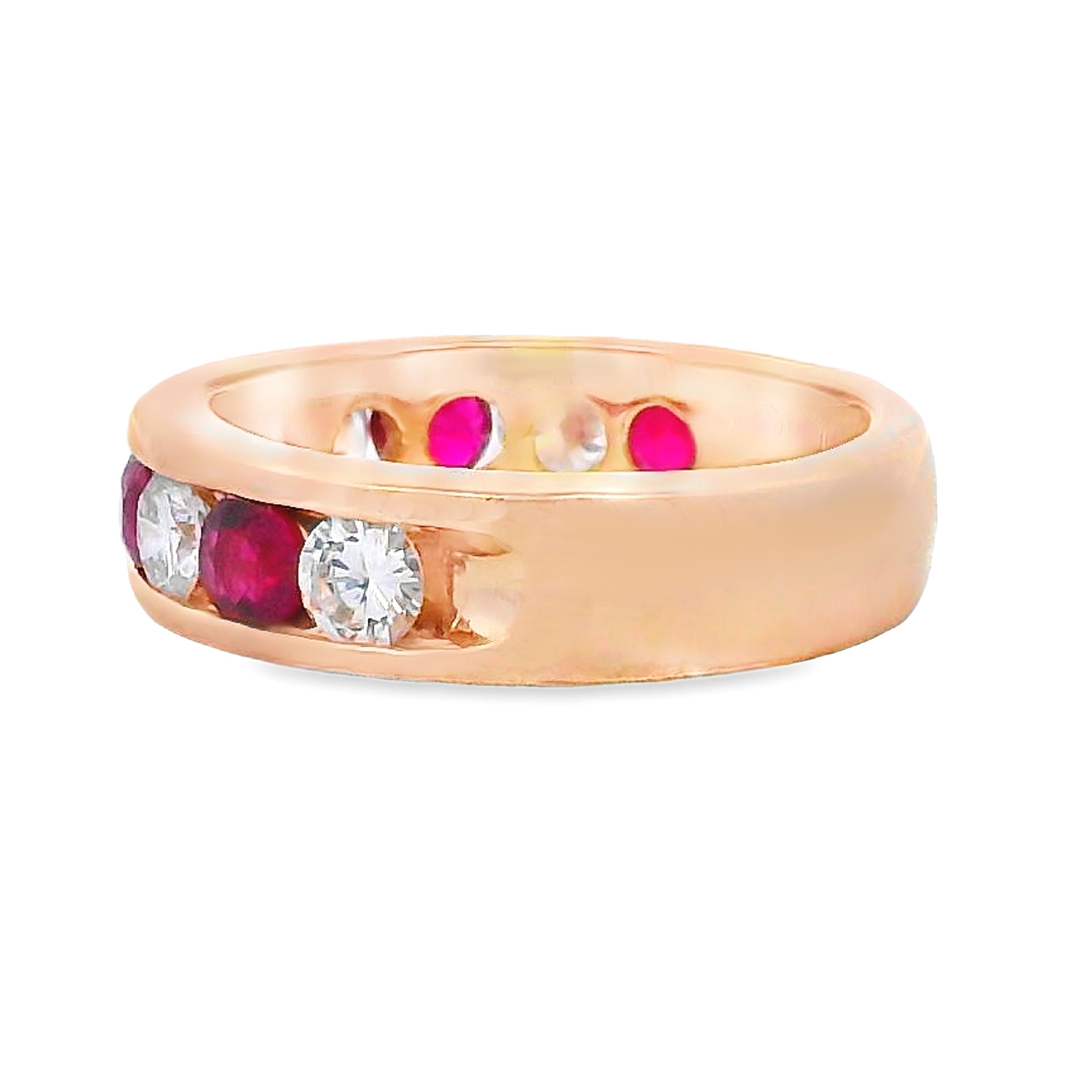 2.50ct Ruby Diamond Wedding Band Ring 14KT Yellow Gold by Bids.com