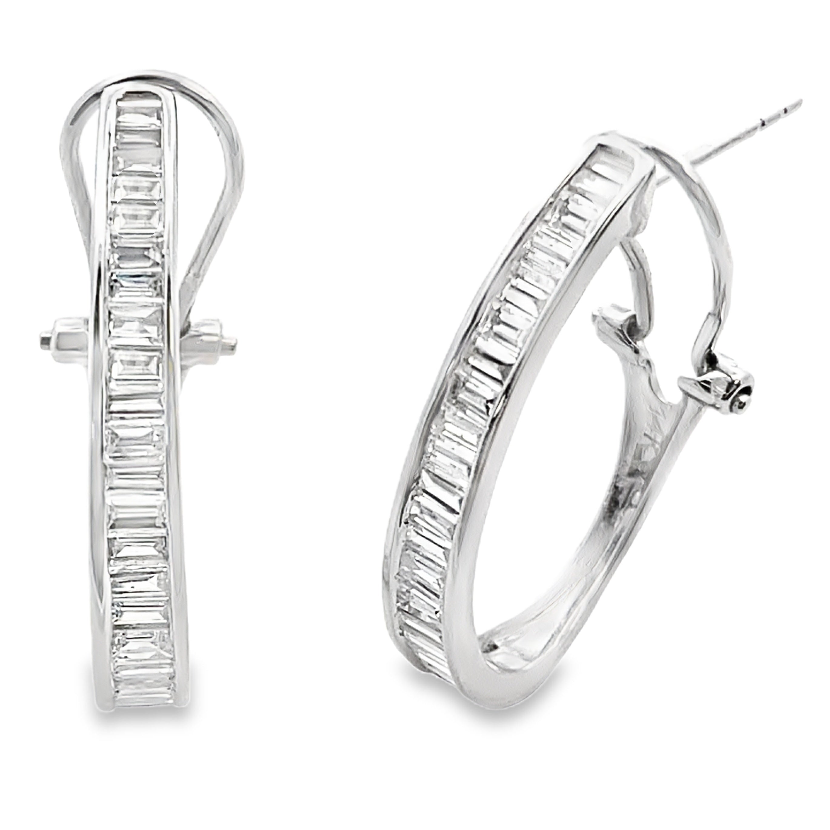 1.00ct Lab Grown Diamond Hoop Earrings 14KT White Gold by Bids.com