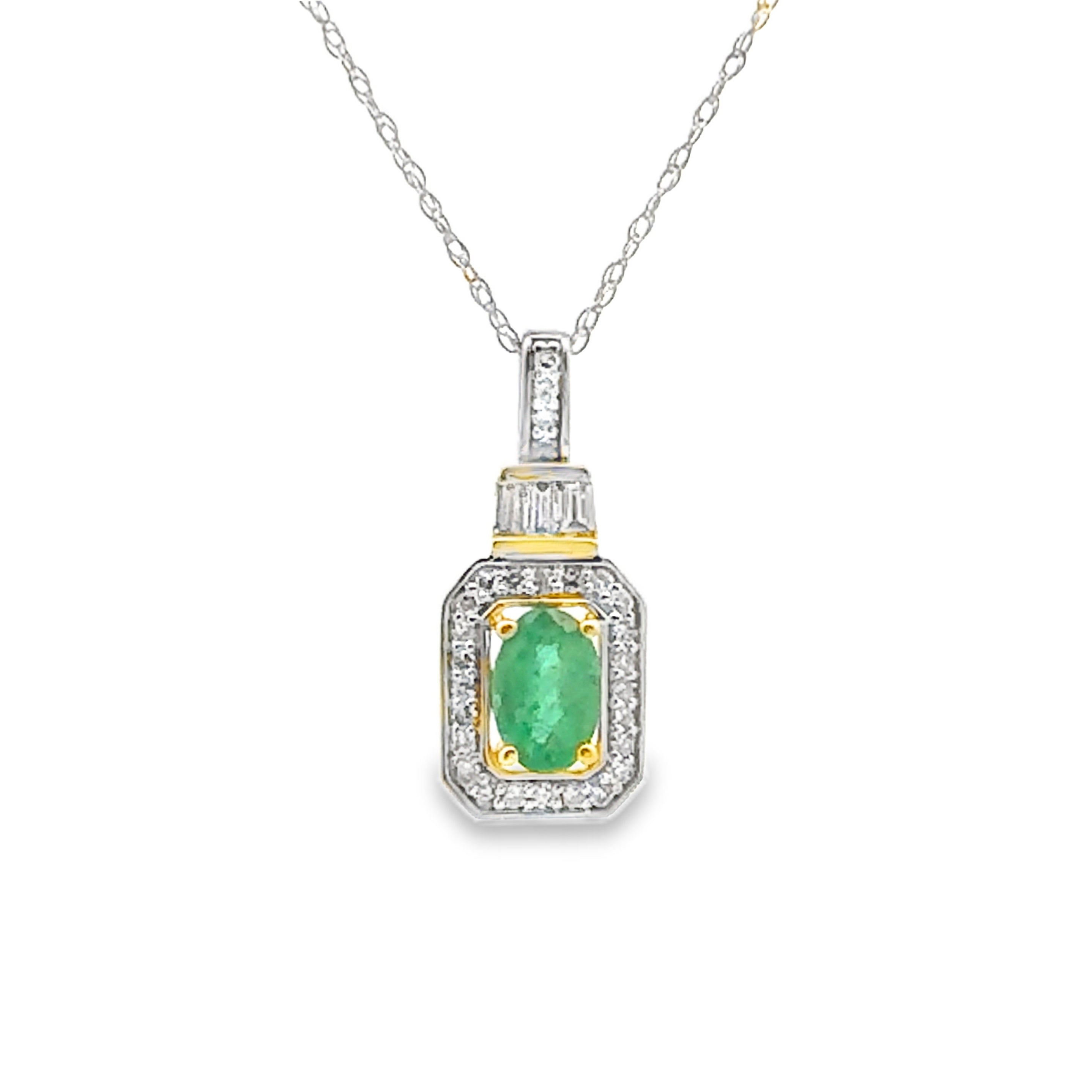 .57ct Emerald Diamond Fashion Pendants 14KT Yellow Gold by Bids.com