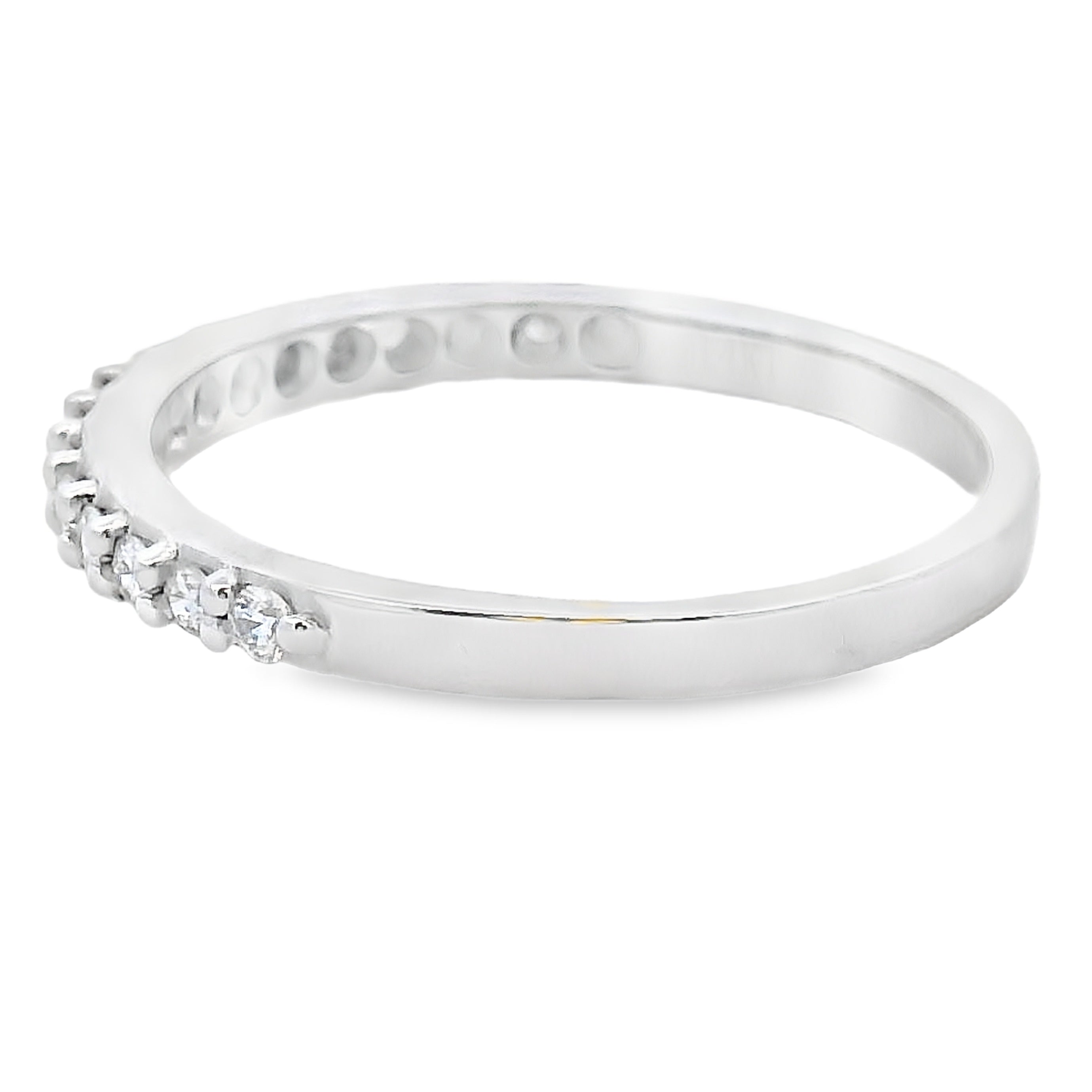 Natural .25ct Diamond Wedding Band Ring 14KT White Gold by Bids.com