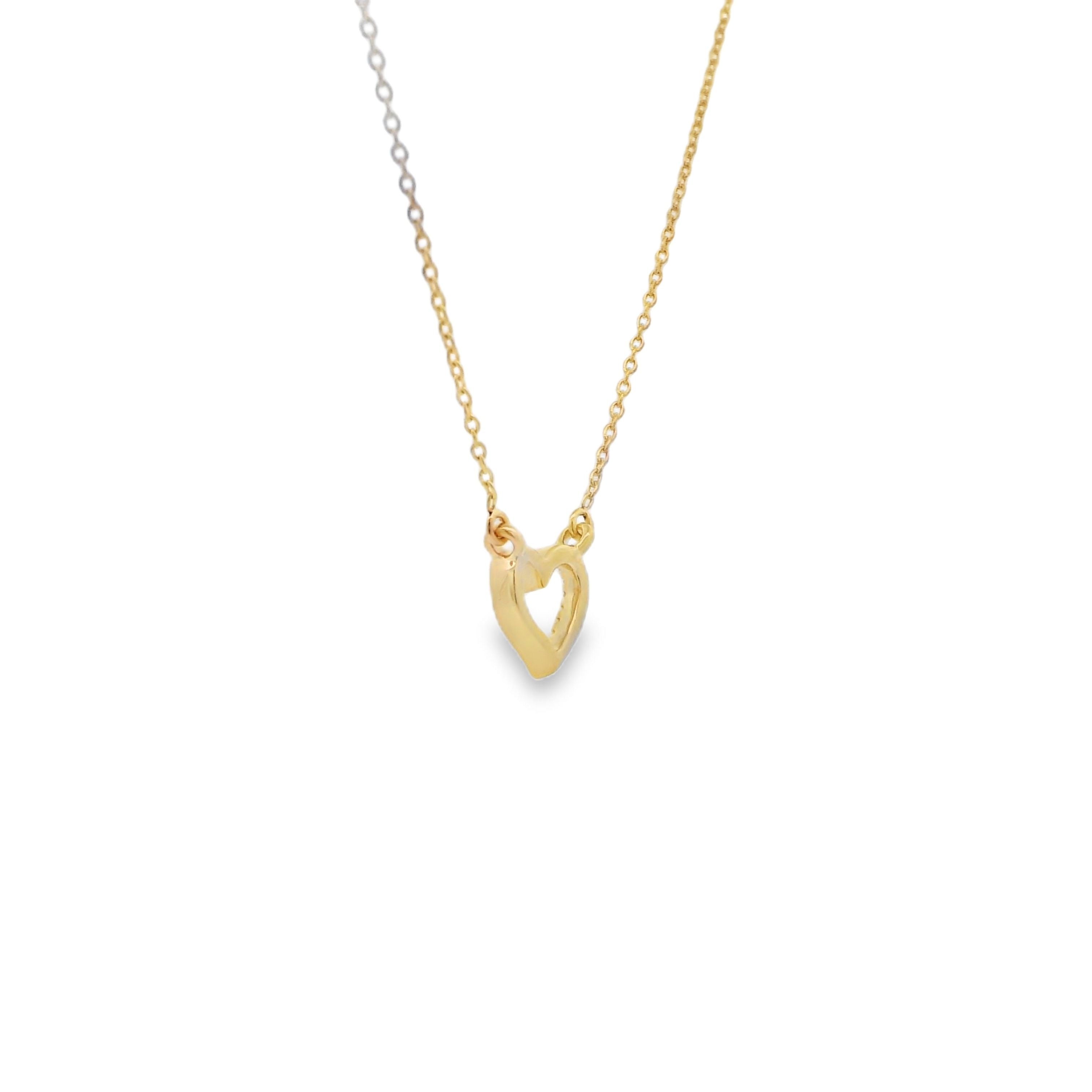 .03ct Diamond Heart Love Pendant 14KT Yellow Gold by Bids.com