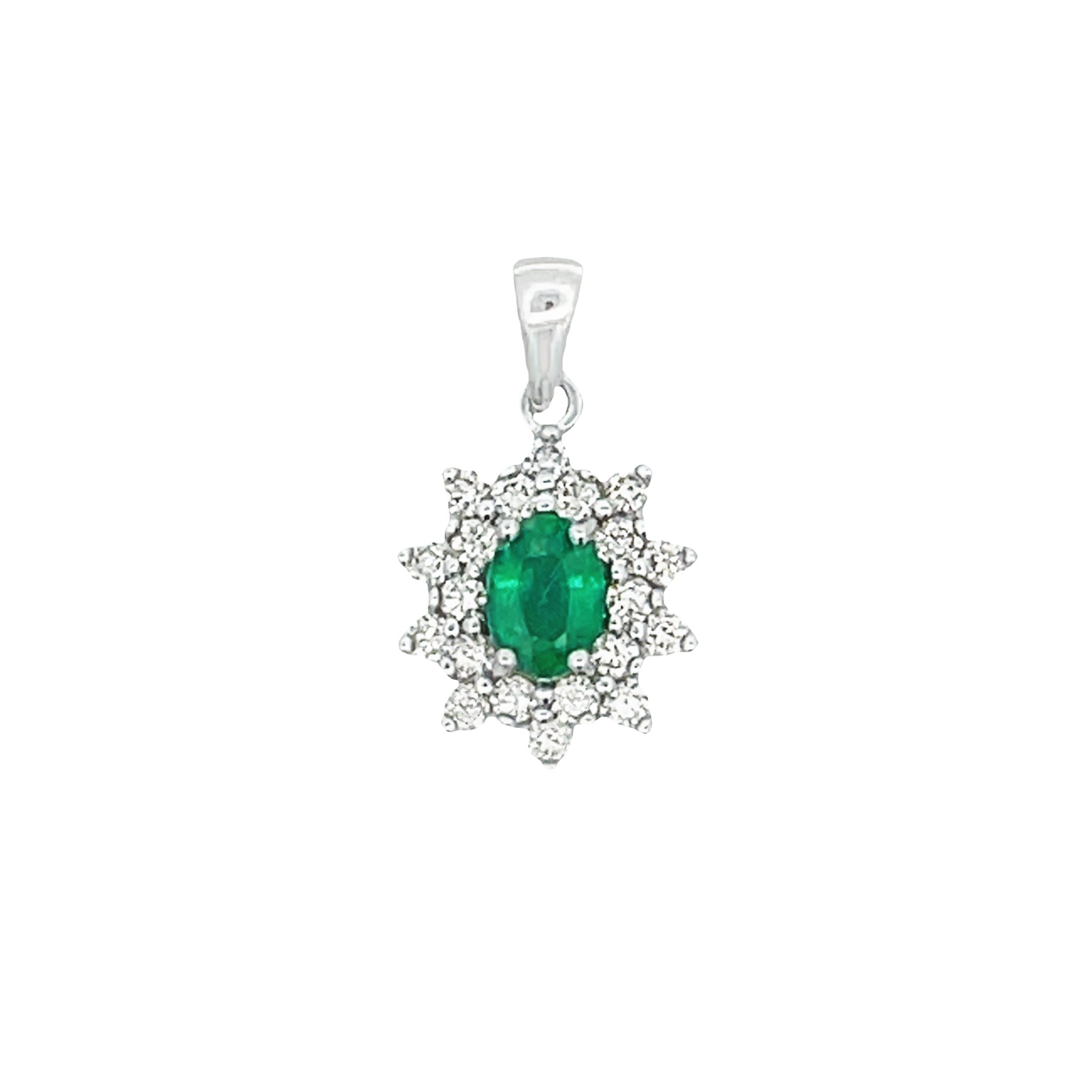 1.43ct Emerald Diamond Fashion Pendants 14KT White Gold by Bids.com