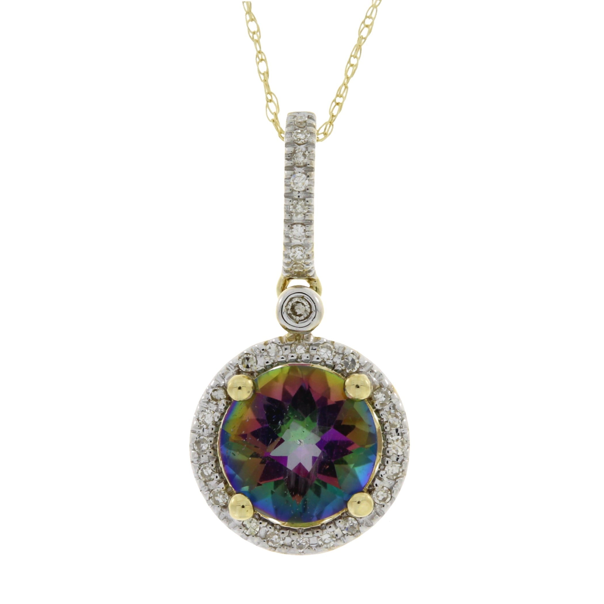 Mystic Fire Topaz Fashion Pendants 14KT Yellow Gold by Bids.com