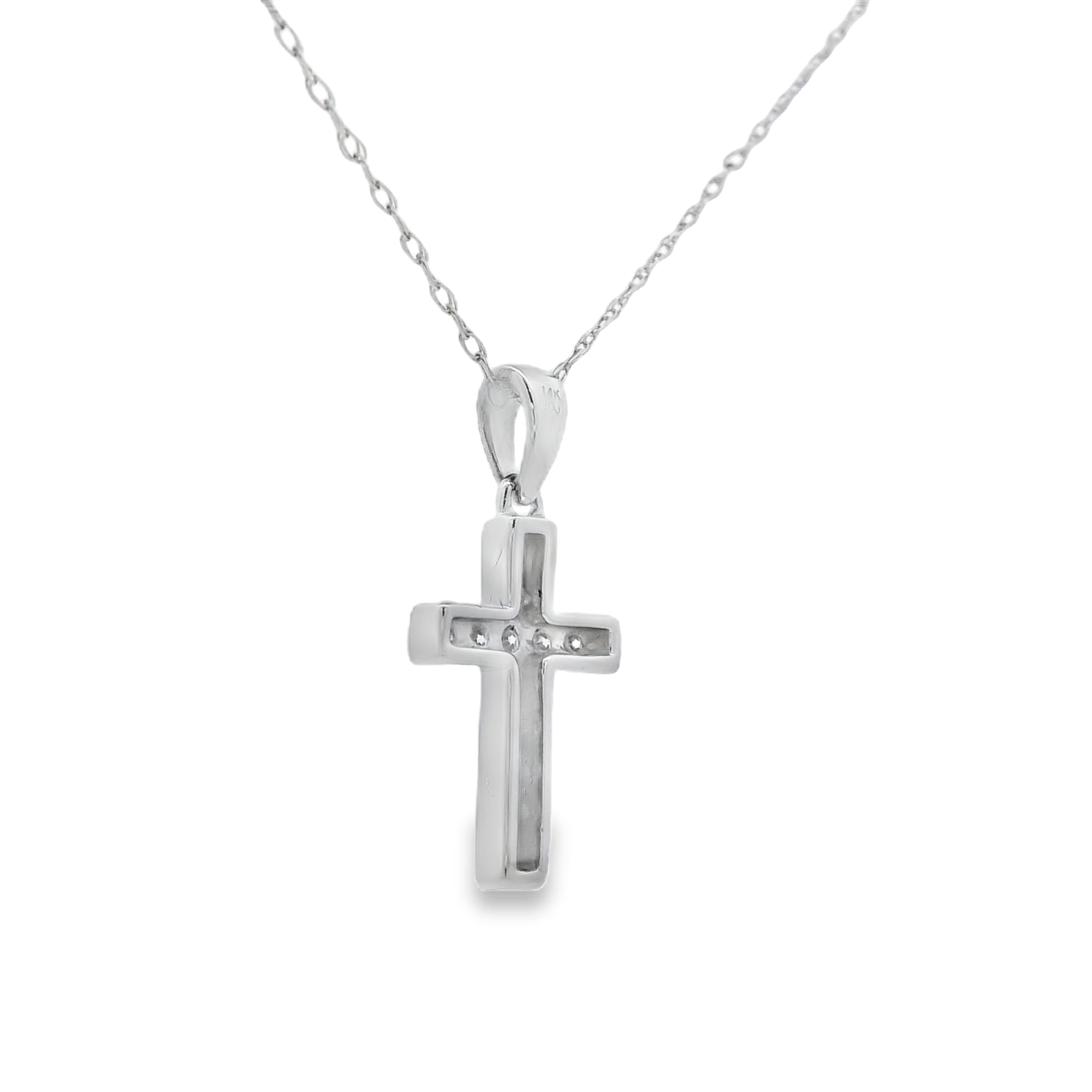 .12ct Diamond Cross Religious Pendant 14KT White Gold by Bids.com