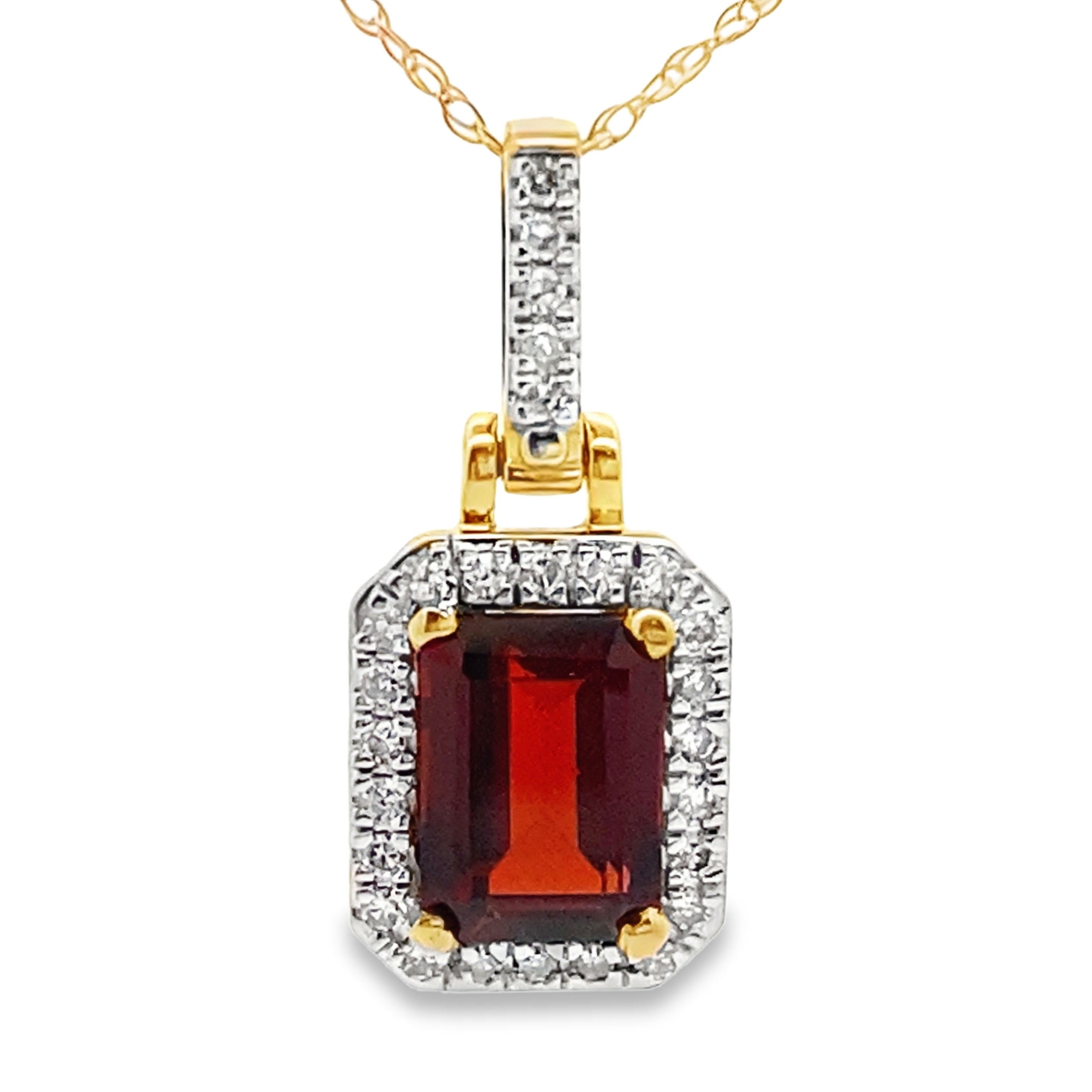1.31ct Garnet Diamond Fashion Pendants 10KT Yellow Gold by Bids.com