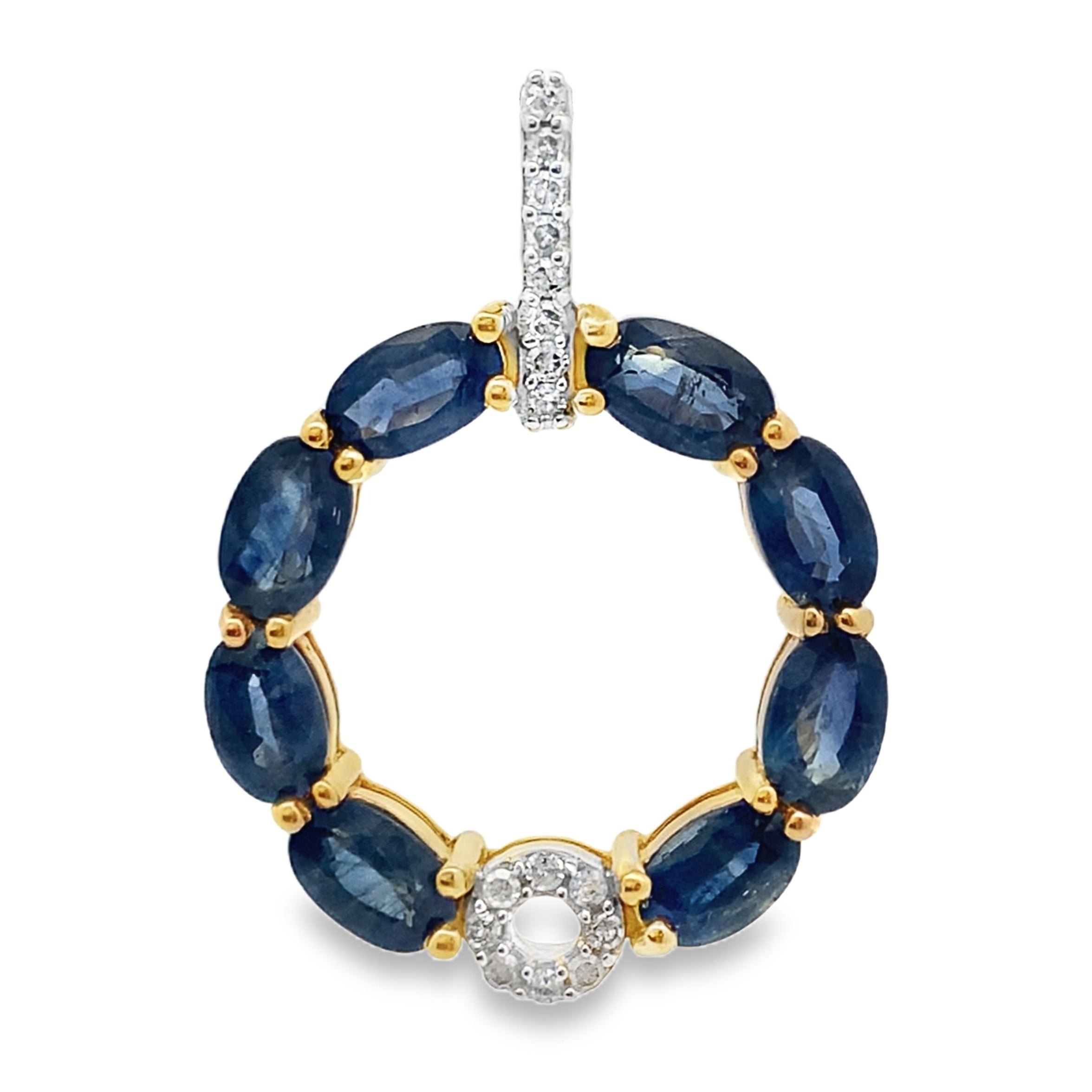Sapphire Diamond Fashion Pendants 14KT Yellow Gold by Bids.com