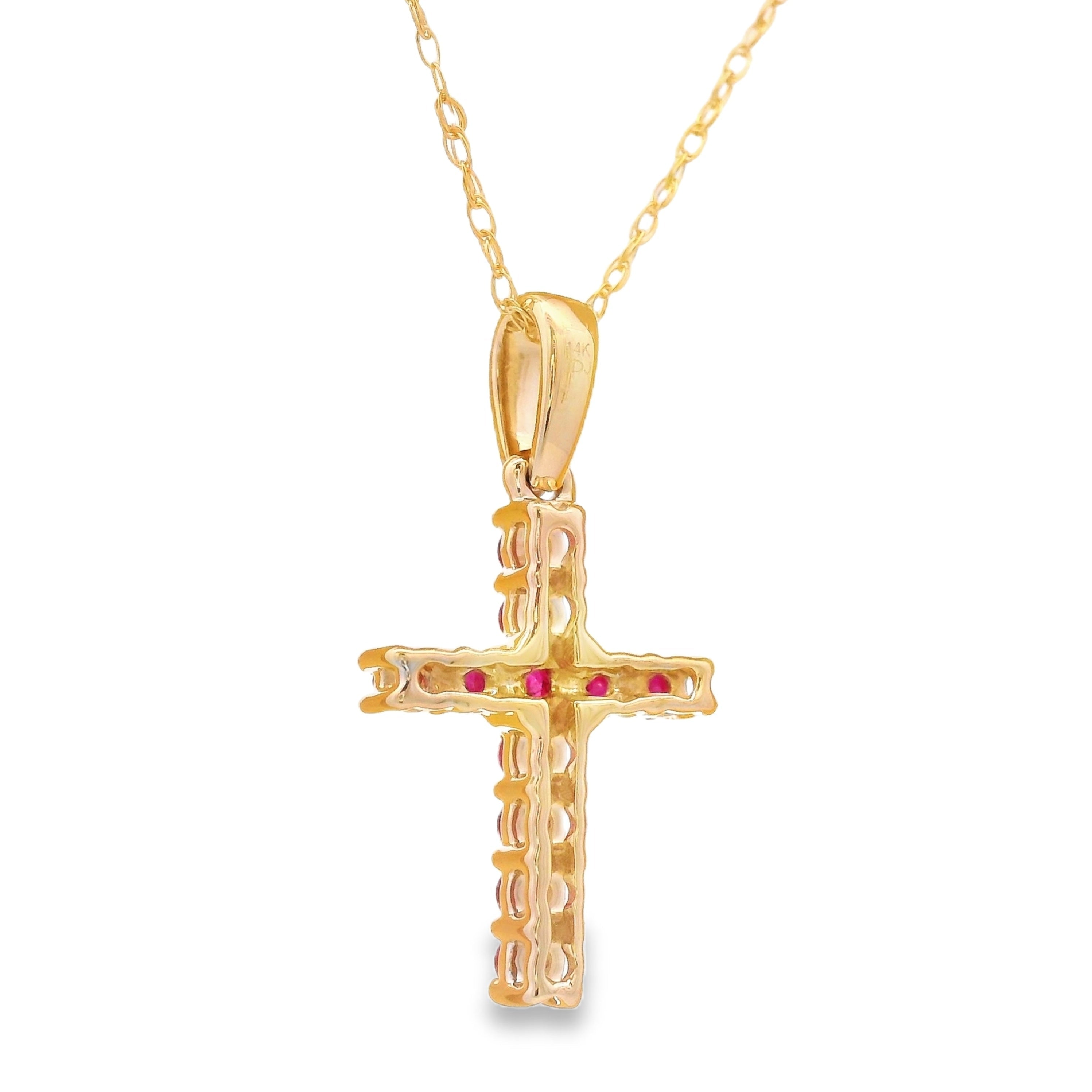 .29ct Ruby Cross Religious Pendant 14KT Yellow Gold by Bids.com