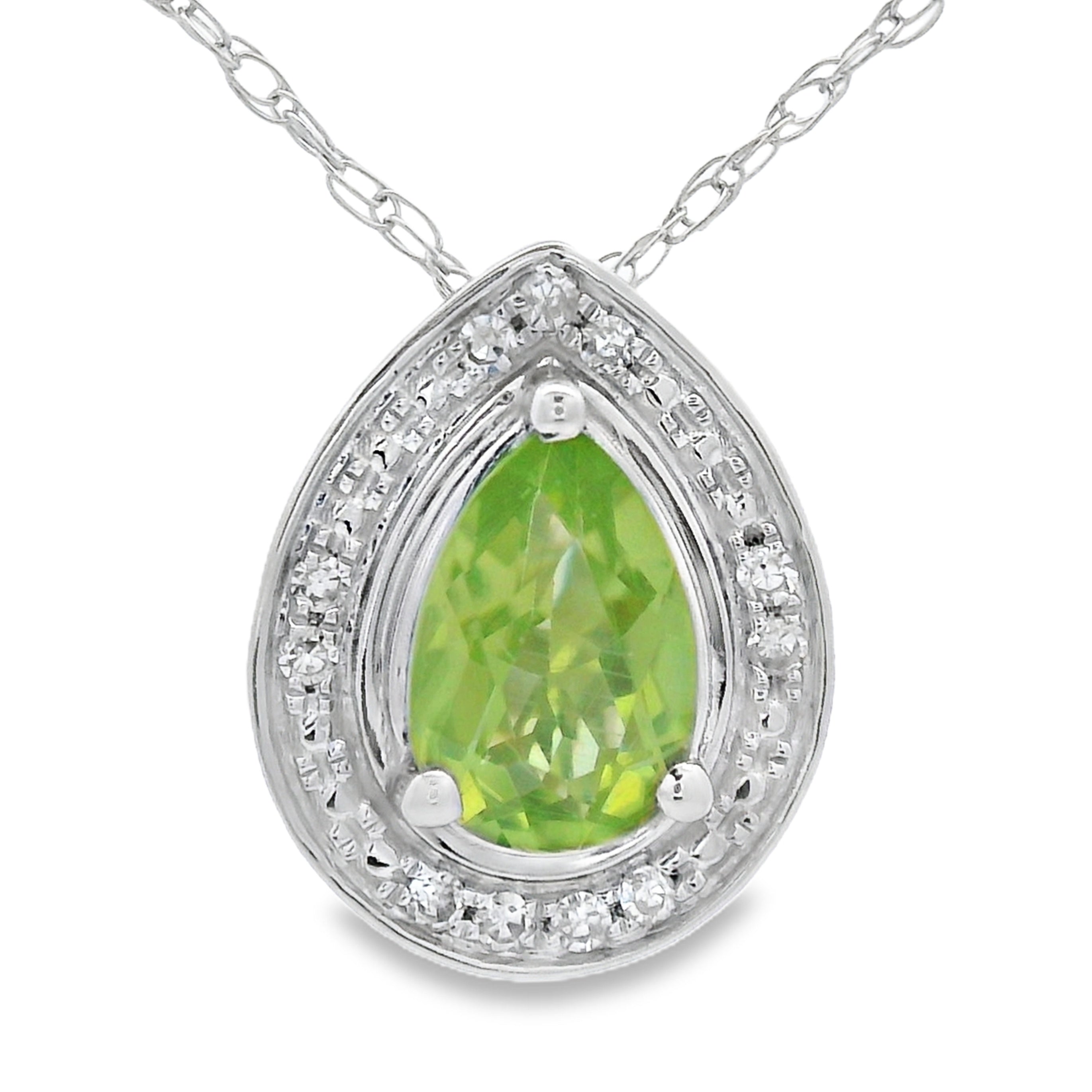 .47ct Peridot Diamond Fashion Pendants 10KT White Gold by Bids.com