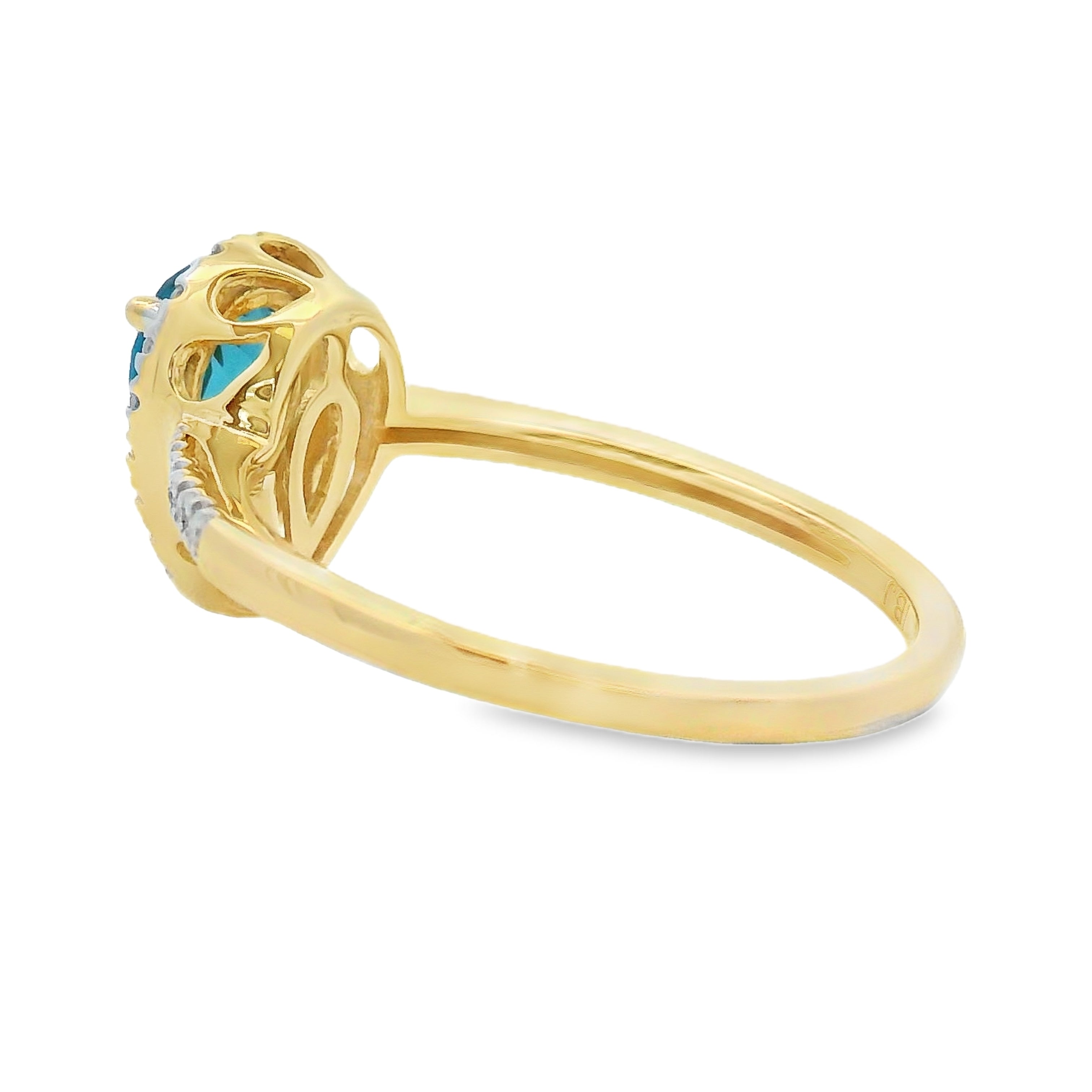 1.13ct London Blue Topaz Diamond Ring 14KT Yellow Gold by Bids.com