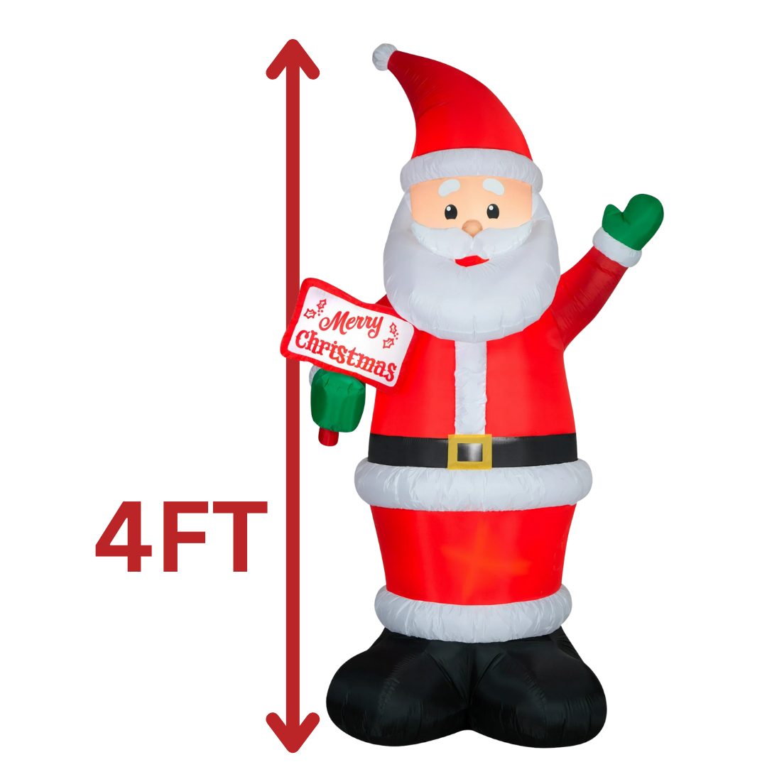 4FT Inflatable Santa with Merry Christmas Sign AA2025-4-812 DestGlow
