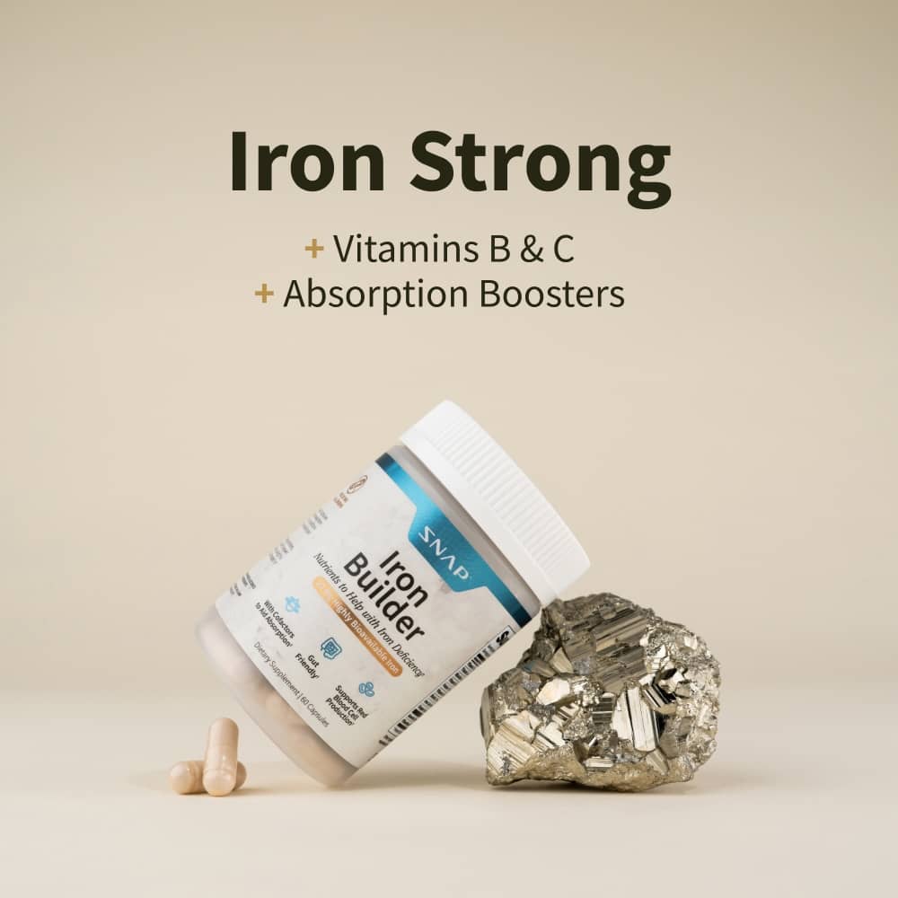 Iron Builder with Vitamins B & C Absorption Boosters by Snap Supplements