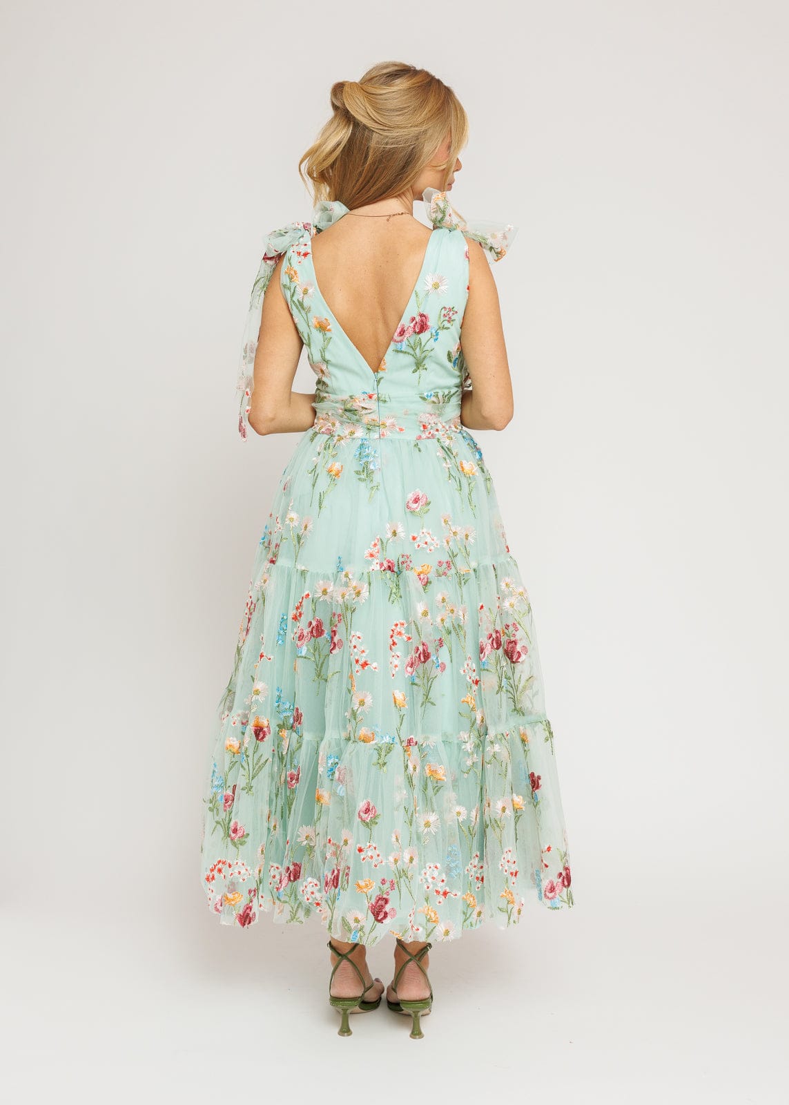Margaret Floral Midi Dress Green by JessaKae