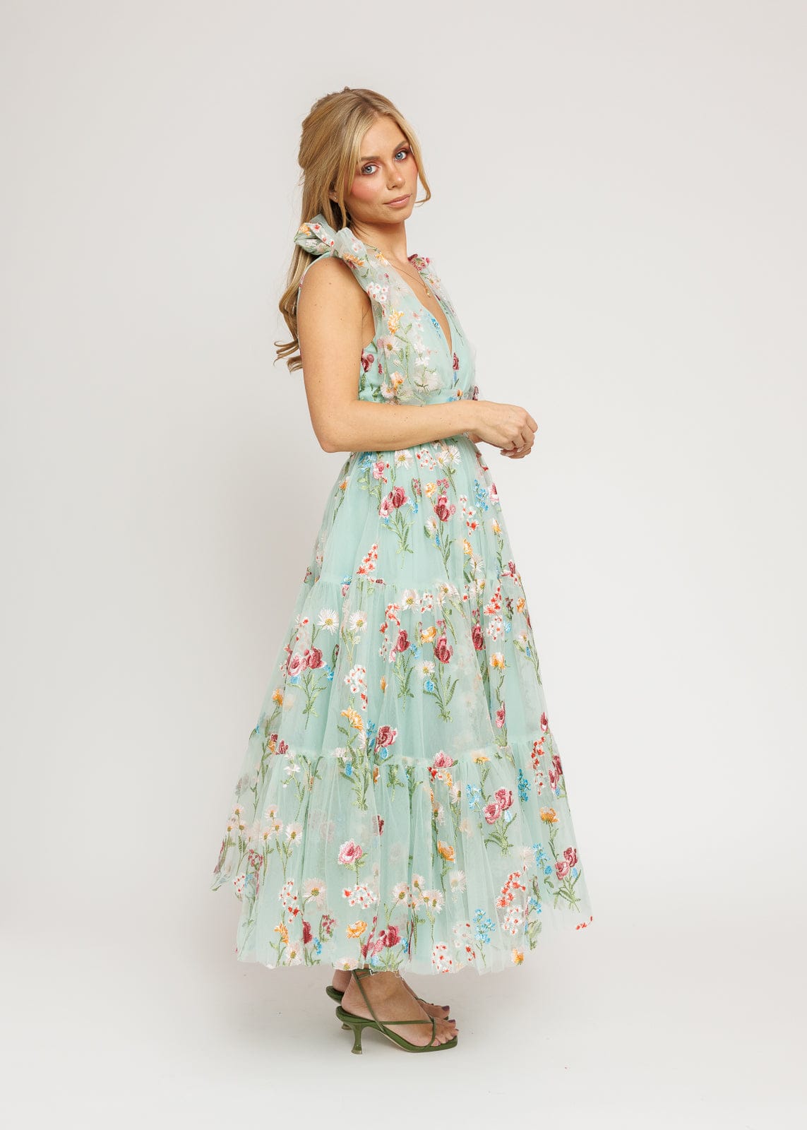 Margaret Floral Midi Dress Green by JessaKae
