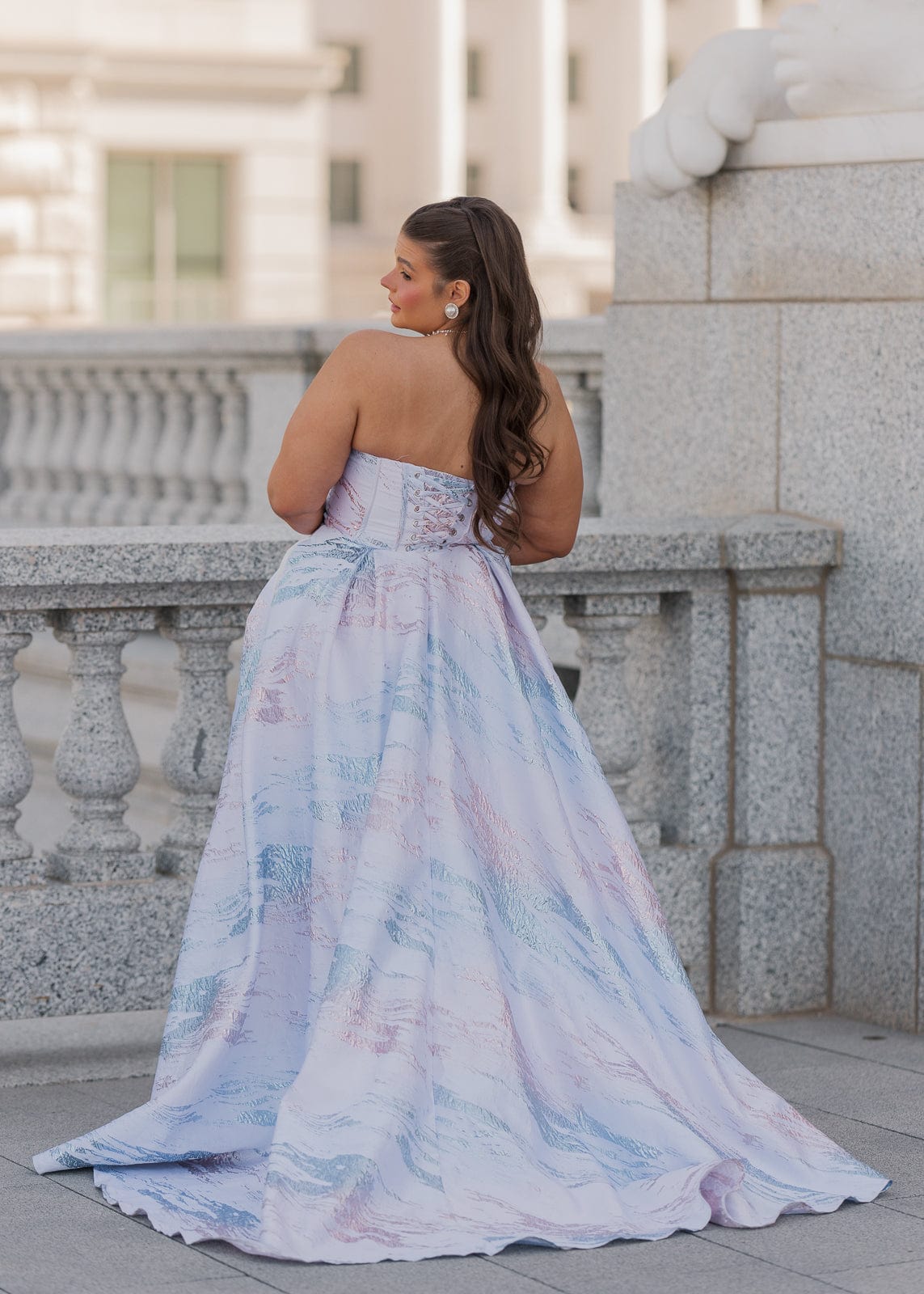 Nessa Metallic Dress - Blue by JessaKae