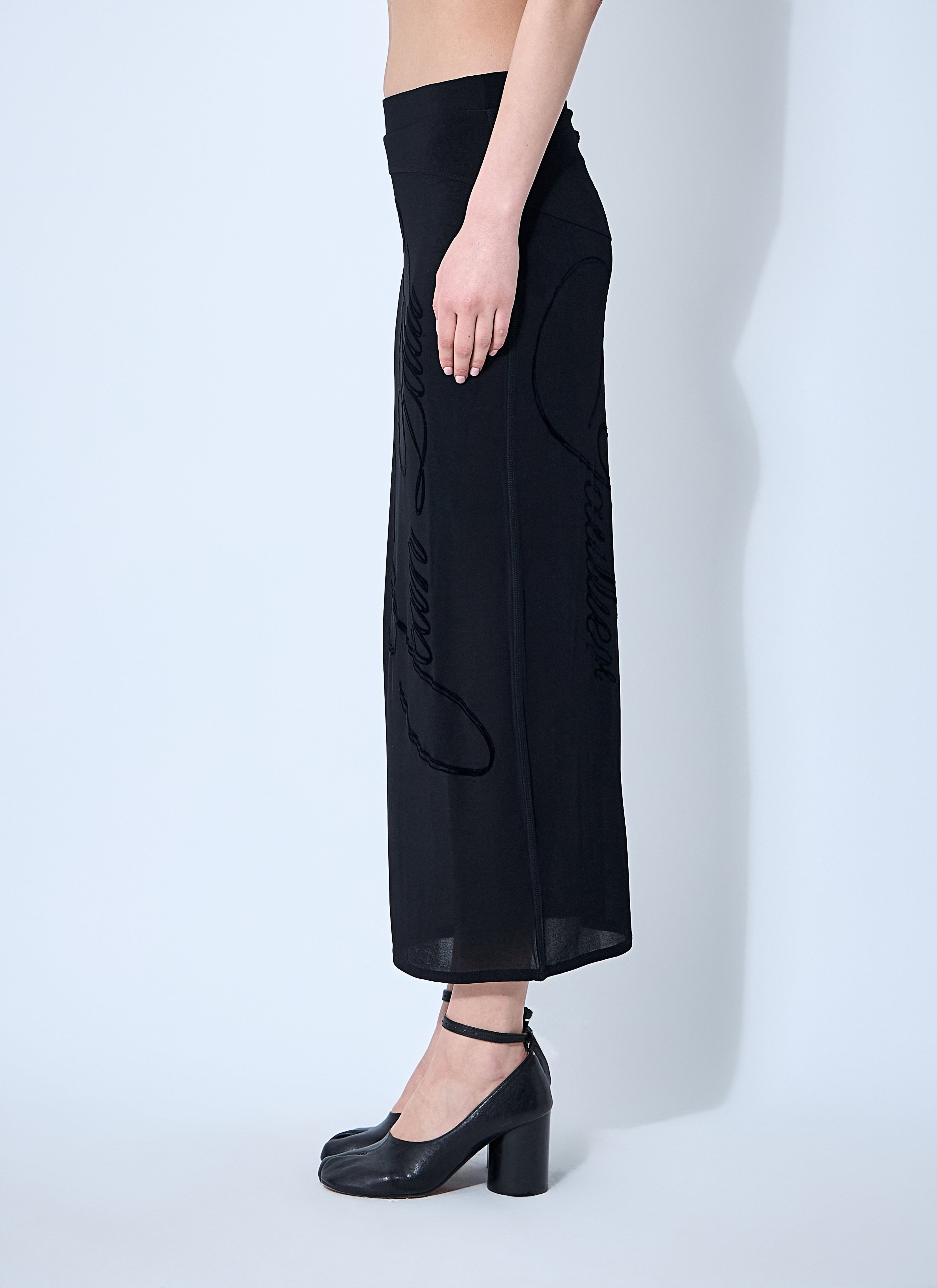 Jean Paul Gaultier Women Mesh Tattoo Midi Skirt by Luosophy