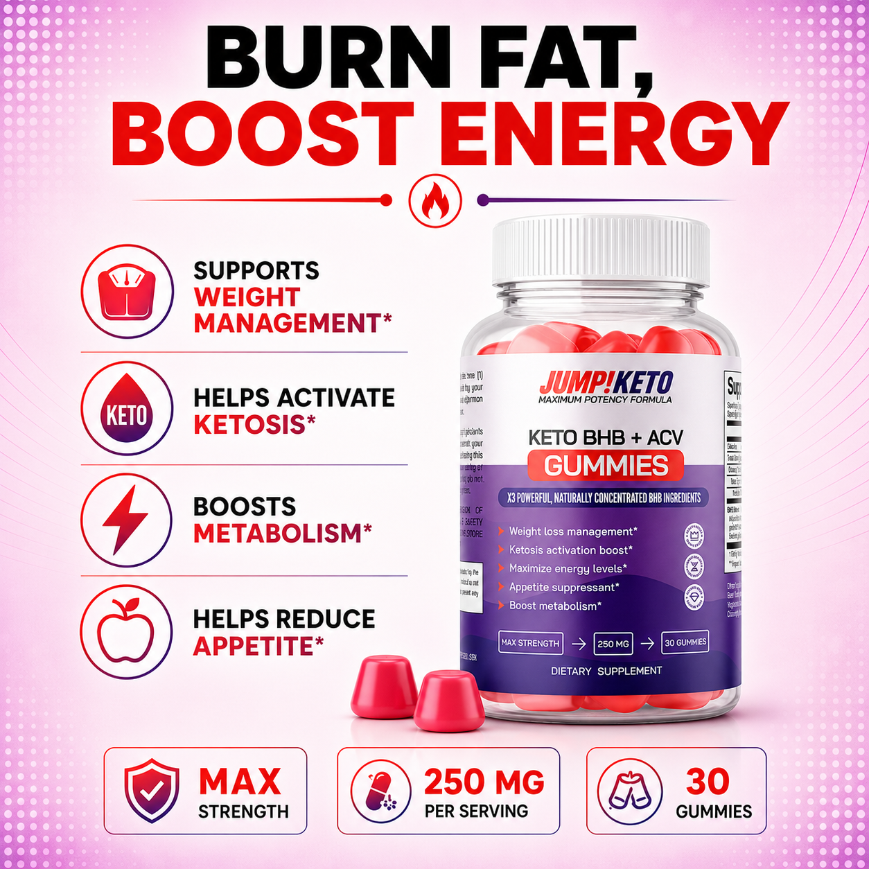 JUMP!KETO BHB + ACV Gummies by RevitMe - Supplements Store