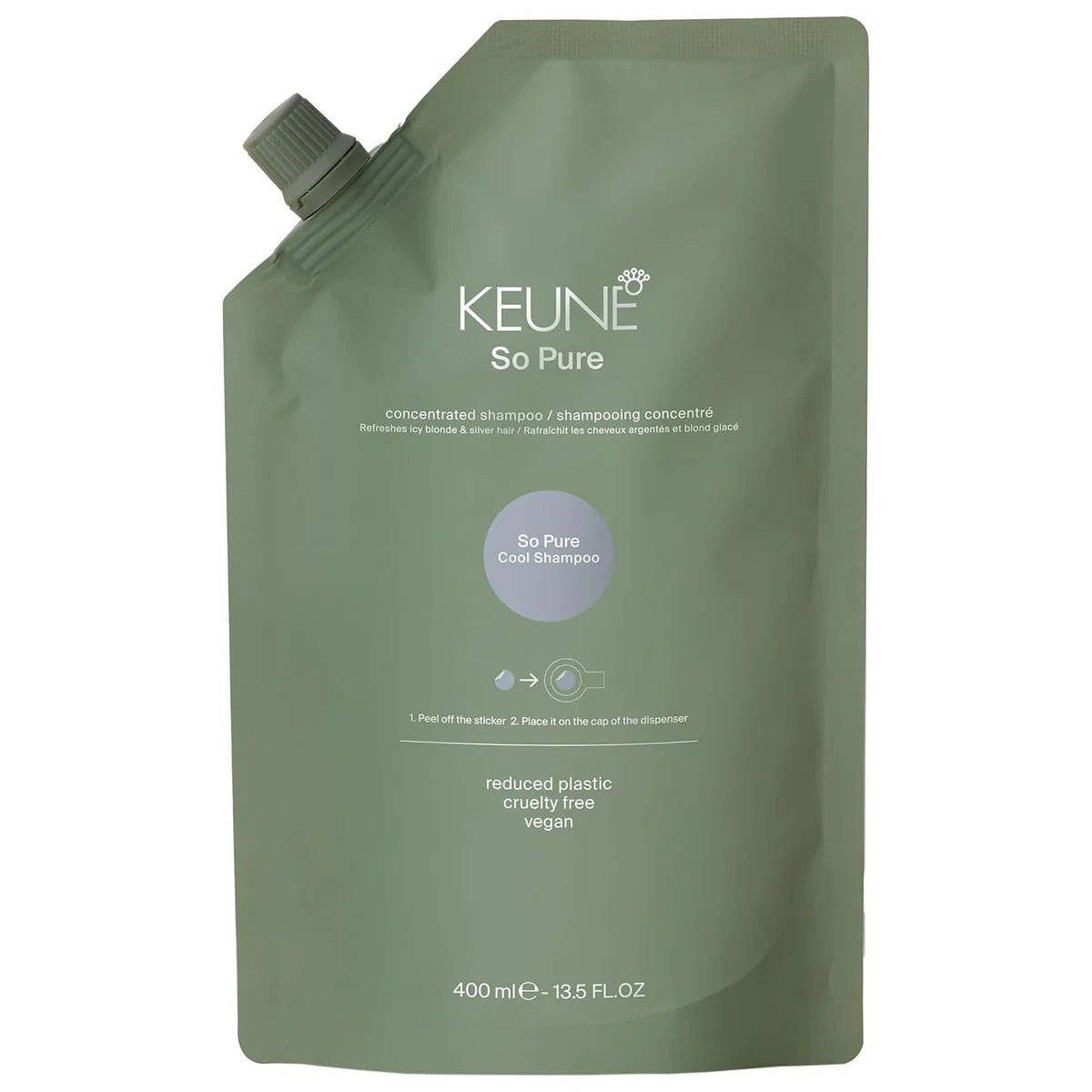 Keune So Pure Cool Shampoo Refill 400 ml Hair Care New in Box
