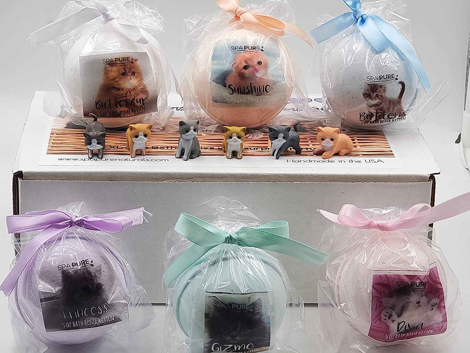 Spa Pure Kittens in Basket: 6 Adorable Kittens Bath Bombs by Spa Pure