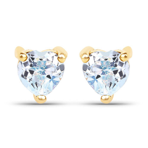 0.70 Carat Genuine Blue Topaz 14K Yellow Gold Earrings by Bids.com