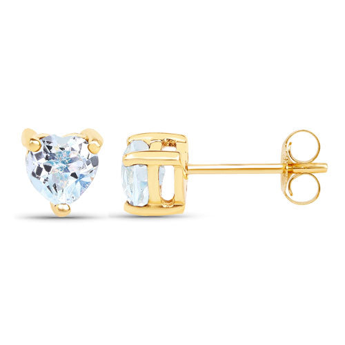 0.70 Carat Genuine Blue Topaz 14K Yellow Gold Earrings by Bids.com