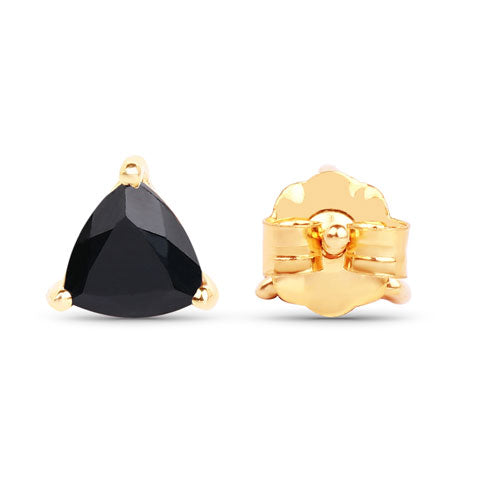 0.70 Carat Genuine Black Sapphire 14K Yellow Gold Earrings DestGlow