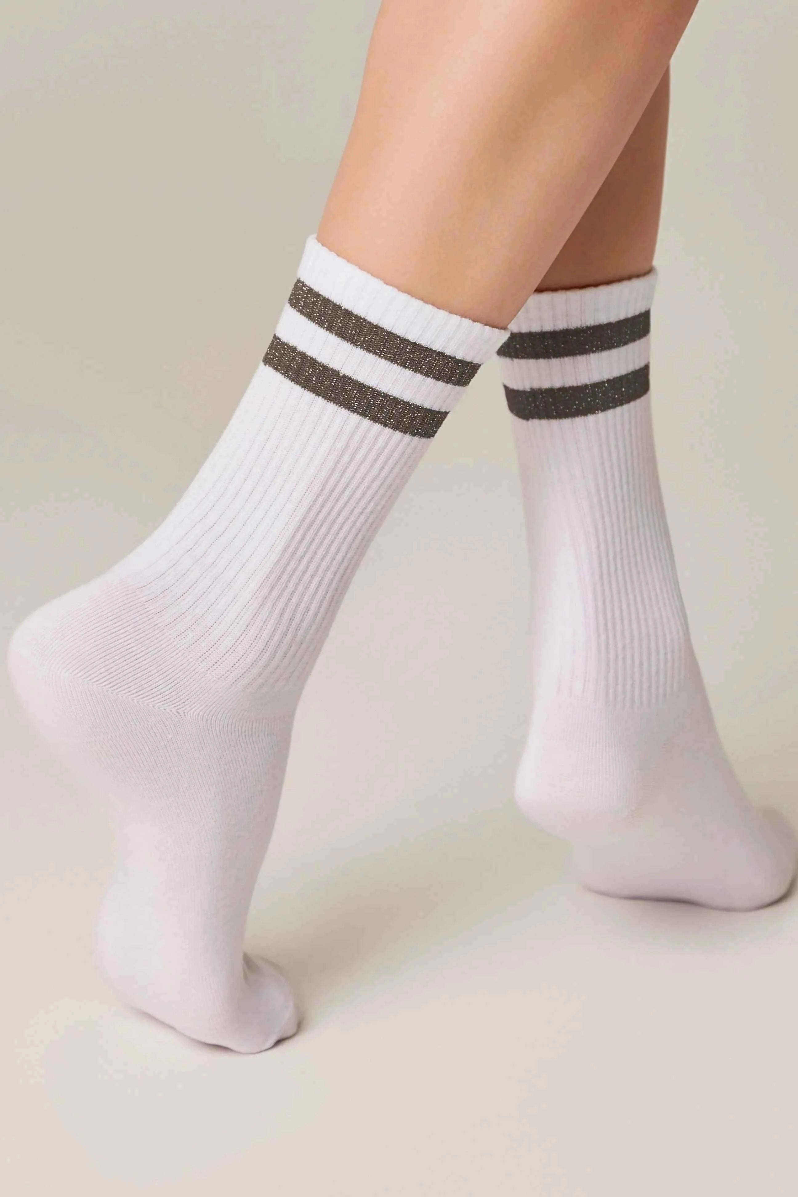 Conte Cotton Long Socks Active 157 - Lurex Stripes