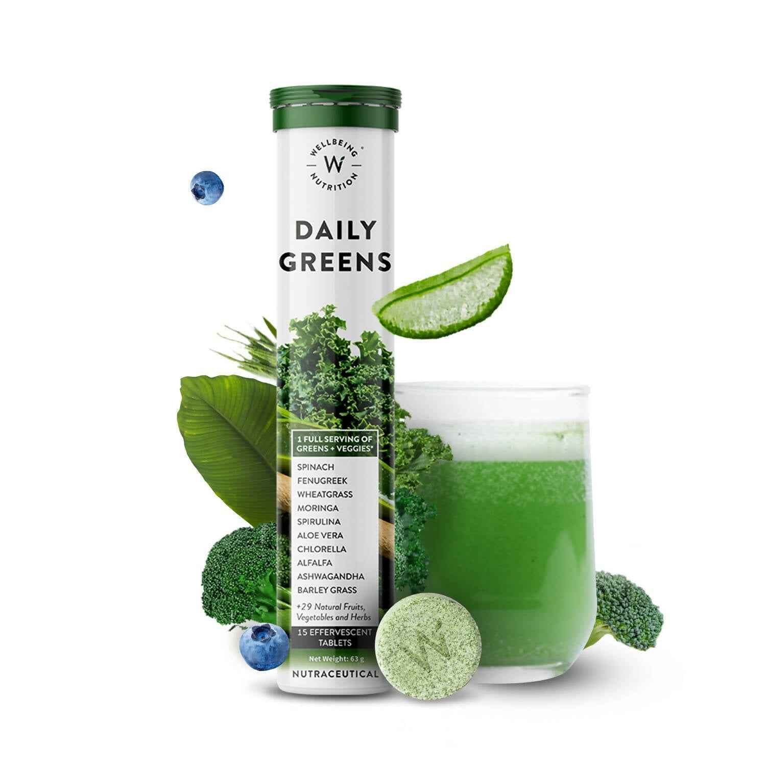 Wellbeing Nutrition Daily Greens Effervescent Tablets