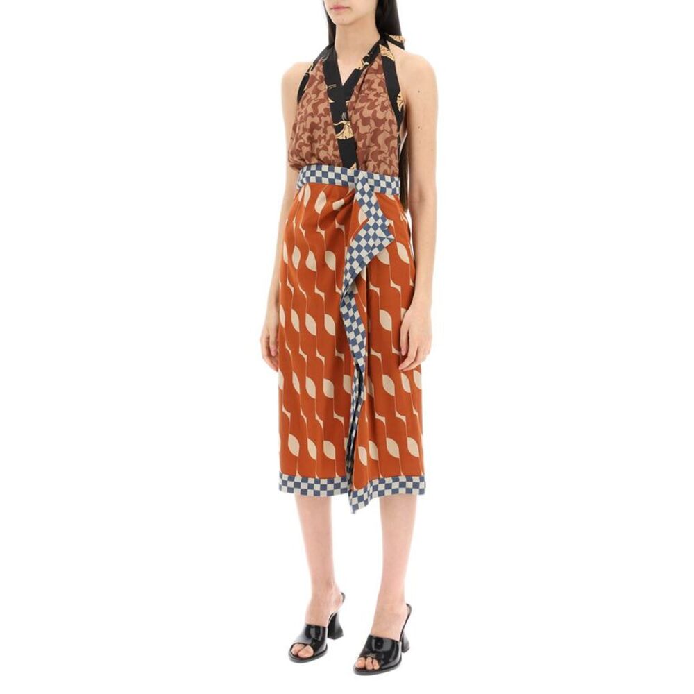 Dries Van Noten Women Dole Patchwork Dress With American Neckline by Luosophy