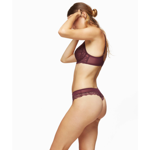 Blush Harlow Full Figure Lace Unlined Underwire Bra - Purple (Size 36F)