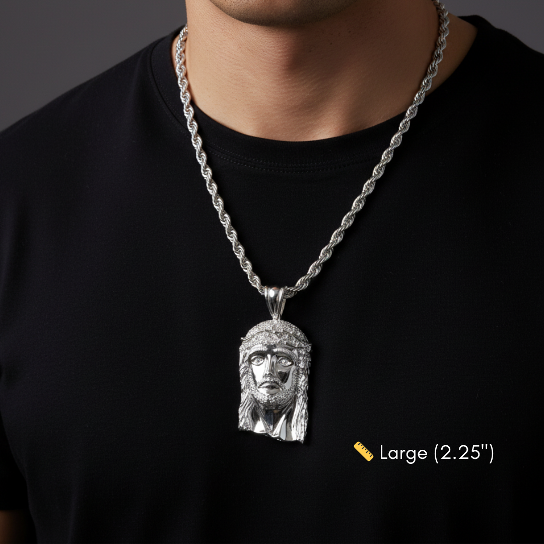 Jesus Piece Pendant in 925 Sterling Silver