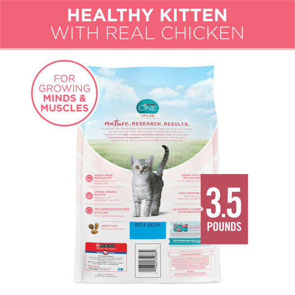 Purina ONE High Protein, Natural Dry Kitten Food, +Plus Healthy Kitten Formula