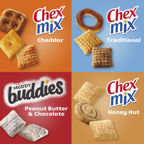 Muddy Buddies Sweet and Salty Mix and Chex Mix Snacks Variety Pack