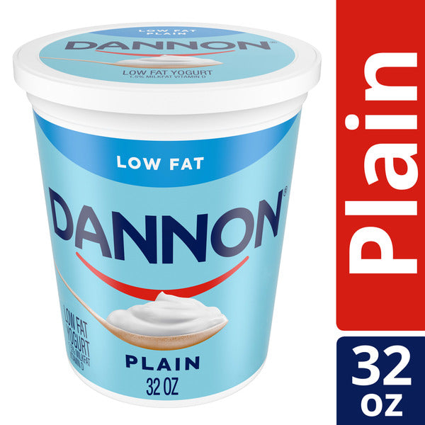 Dannon Plain Low Fat Yogurt, Excellent Source of Calcium and Good Source of Protein with the Rich and Creamy Taste of Plain Flavored Yogurt, 32 OZ Quart DestGlow