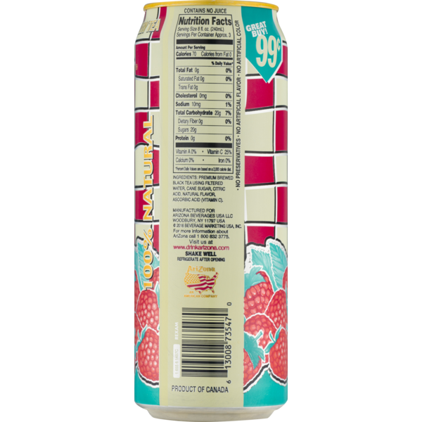 AriZona Iced Tea with Raspberry Flavor