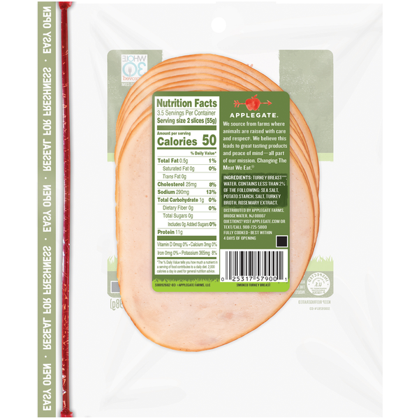 Applegate Natural Smoked Turkey Breast Sliced