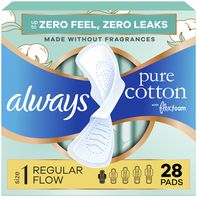 Always Pure Cotton Pads, Size 1, Regular, with Win...
️