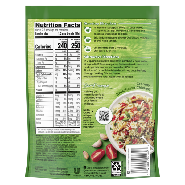 Knorr Rice Sides Creamy Chicken Long Grain Rice And Vermicelli Pasta Blend