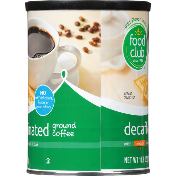 Food Club Coffee, Ground, Decaffeinated, Medium