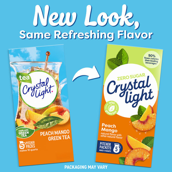 Crystal Light Peach Mango Green Tea Naturally Flavored Powdered Drink Mix