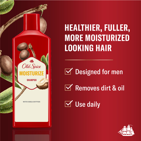 Old Spice Moisturize Shampoo for Men with Shea Butter